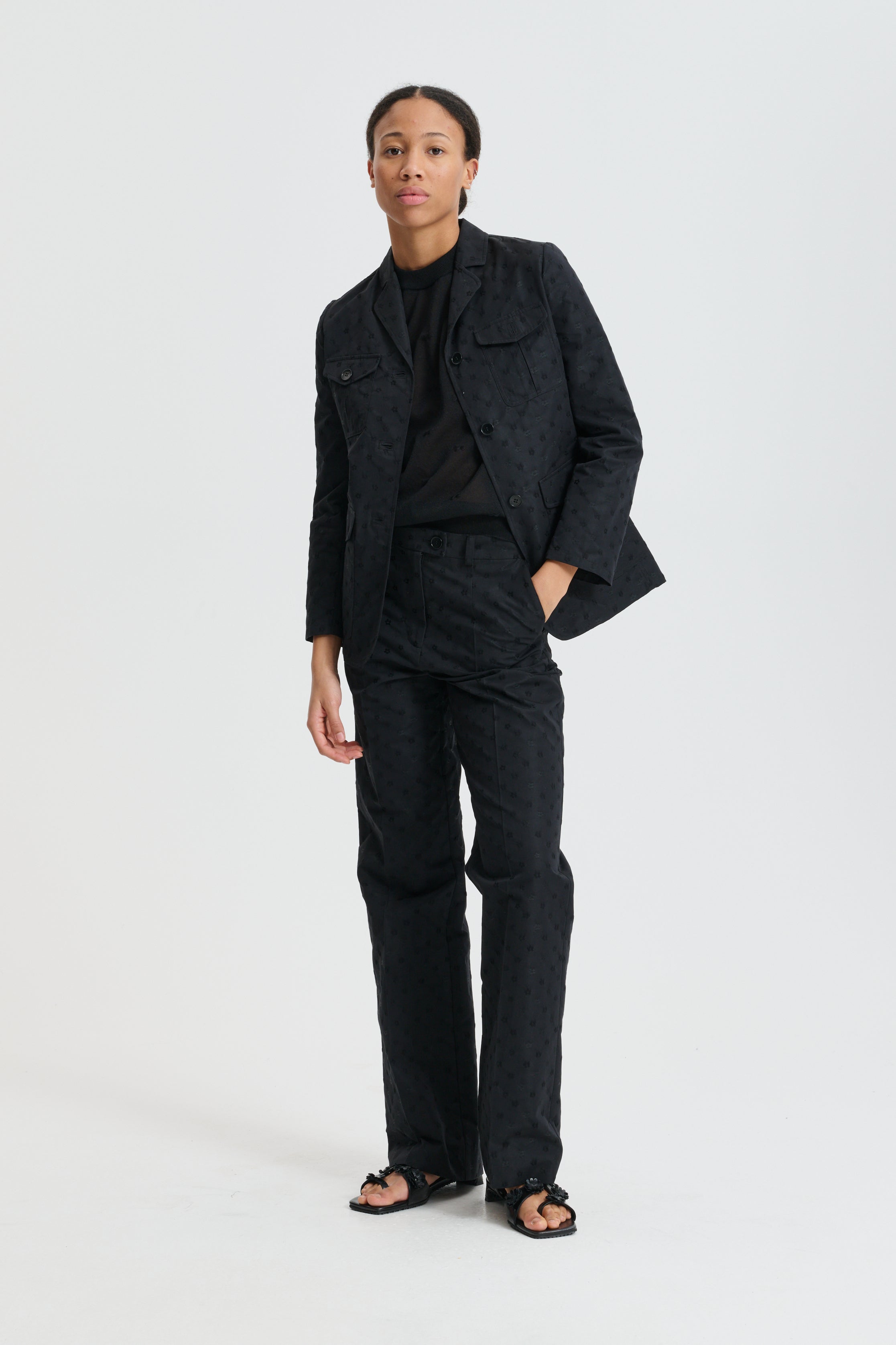 CBSONJA | TROUSERS IRIS JACCQUARD BLACK