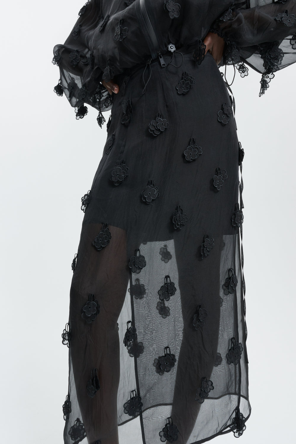 APRIL | SKIRT KIRI EMBROIDERY BLACK