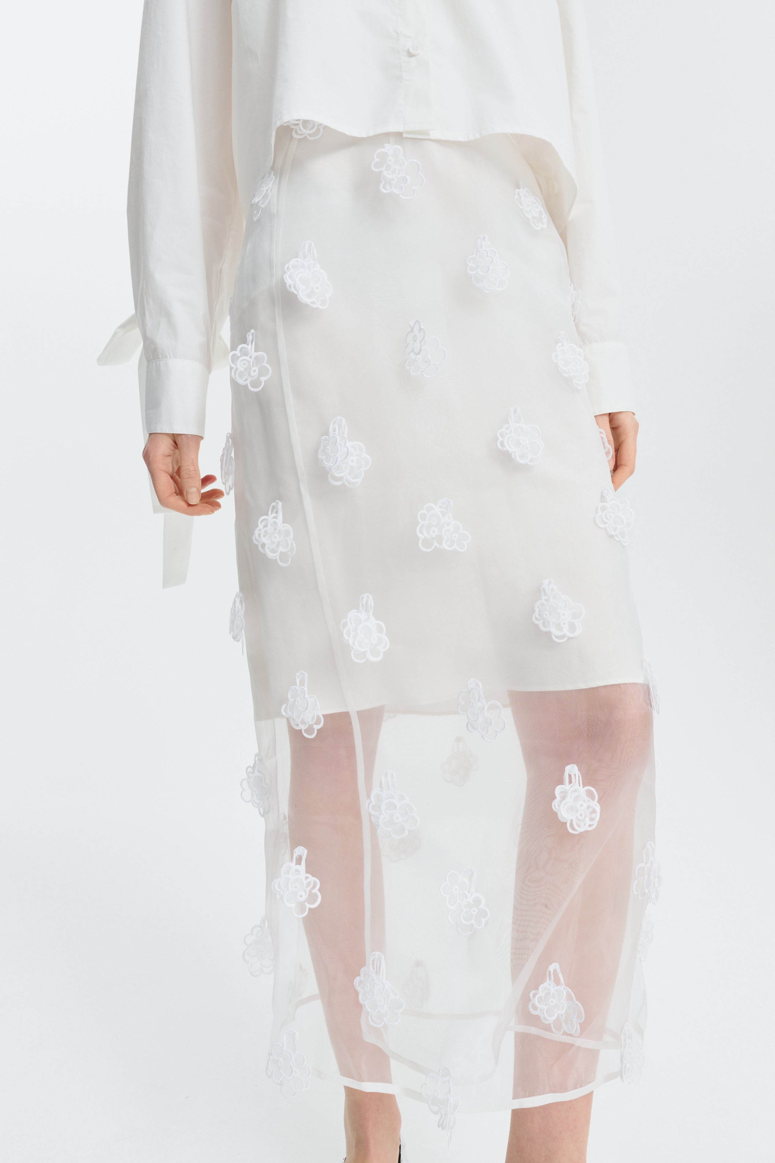 APRIL | SKIRT KIRI EMBROIDERY WHITE
