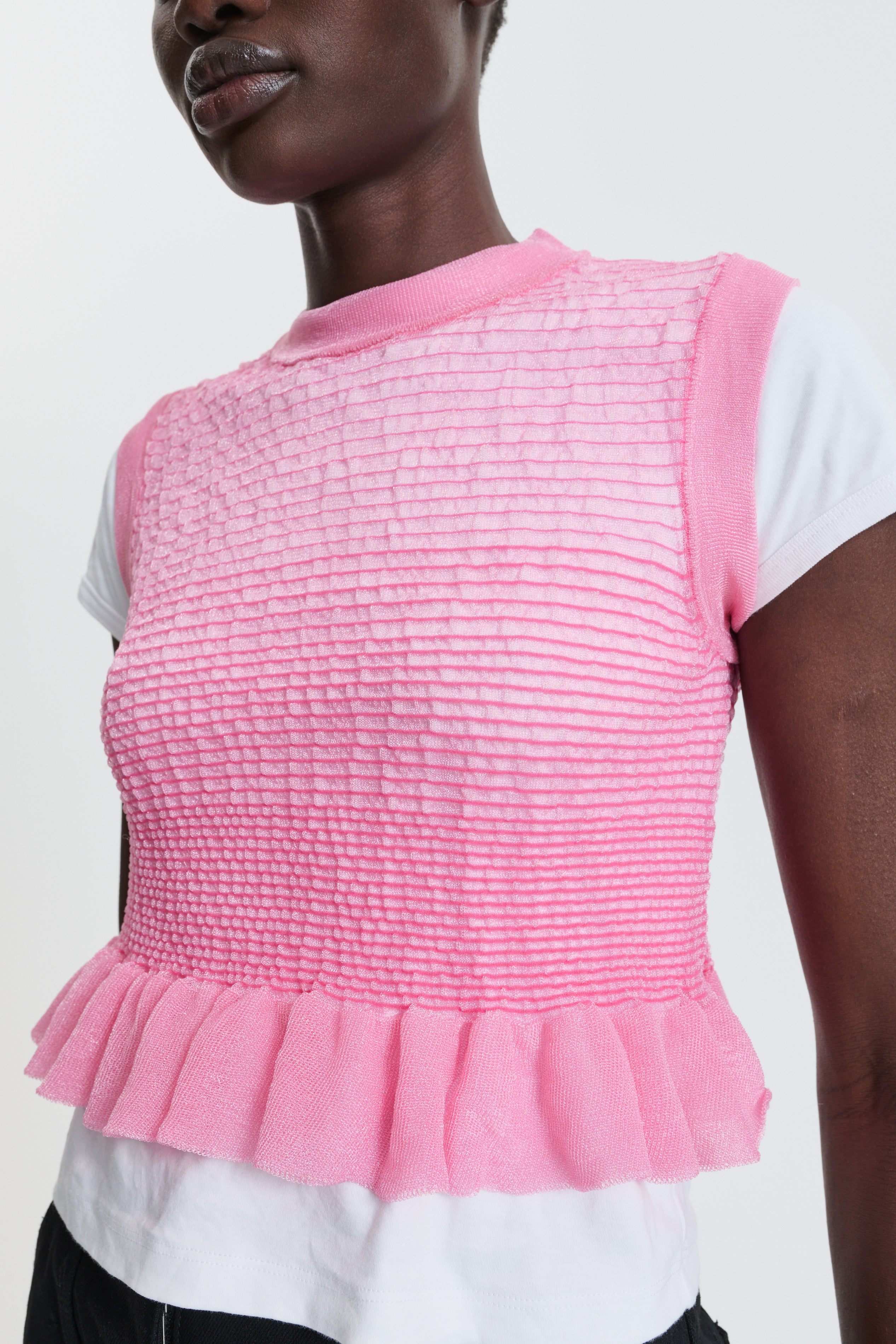 CBCELIA | VEST SHEER SUMMER KNIT PINK