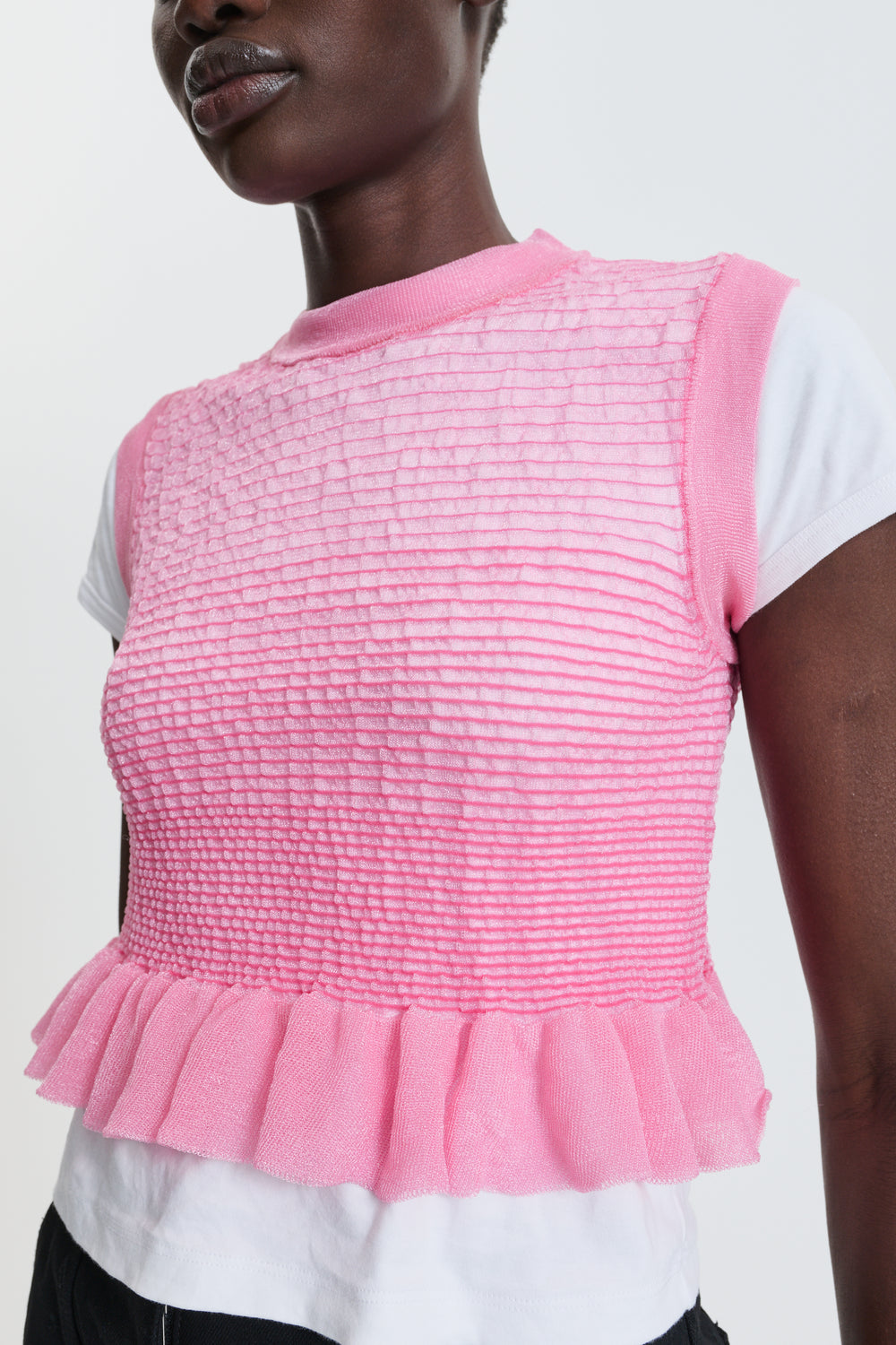 CBCELIA | VEST SHEER SUMMER KNIT PINK