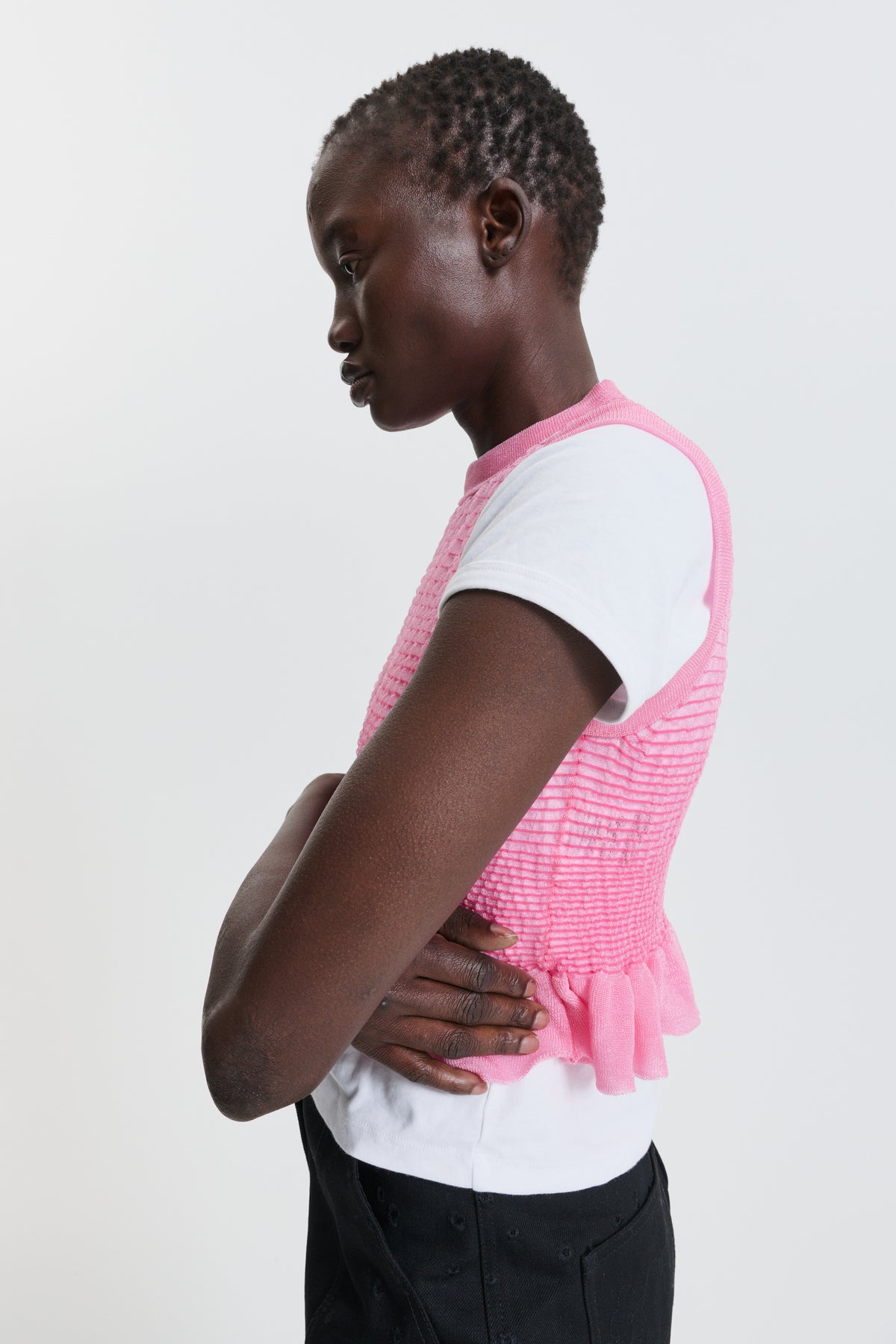 CBCELIA | VEST SHEER SUMMER KNIT PINK