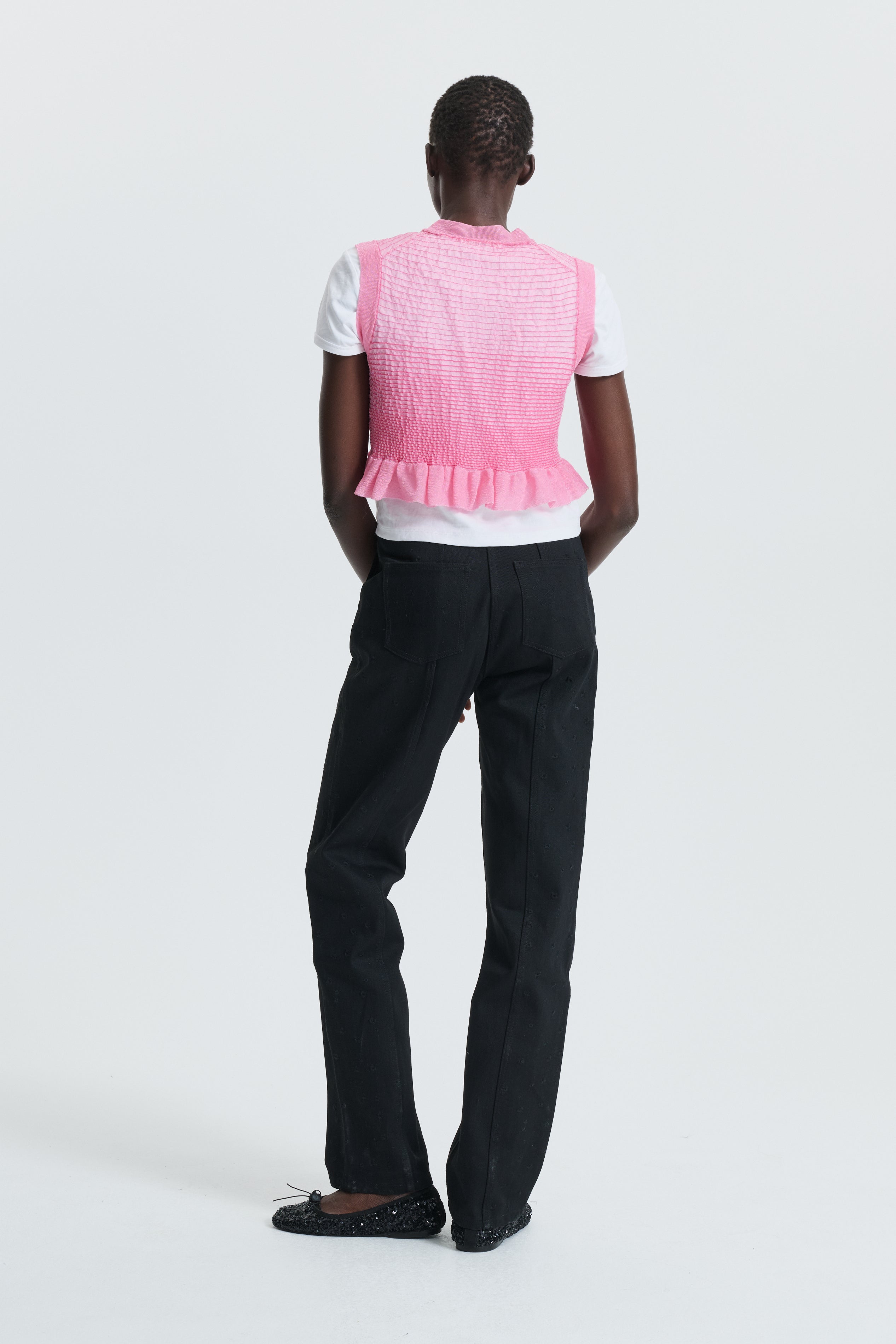 CBCELIA | VEST SHEER SUMMER KNIT PINK