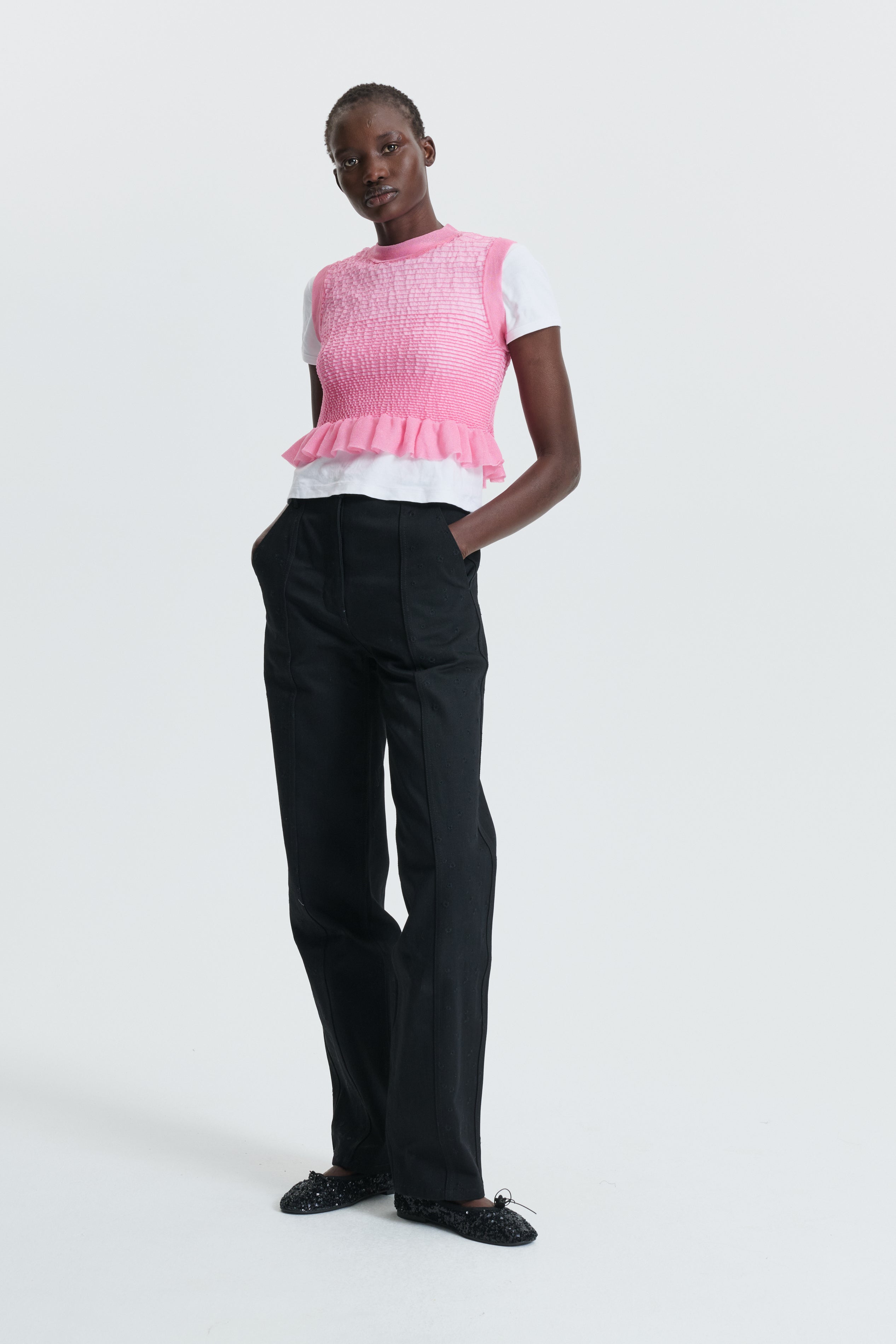 CBCELIA | VEST SHEER SUMMER KNIT PINK