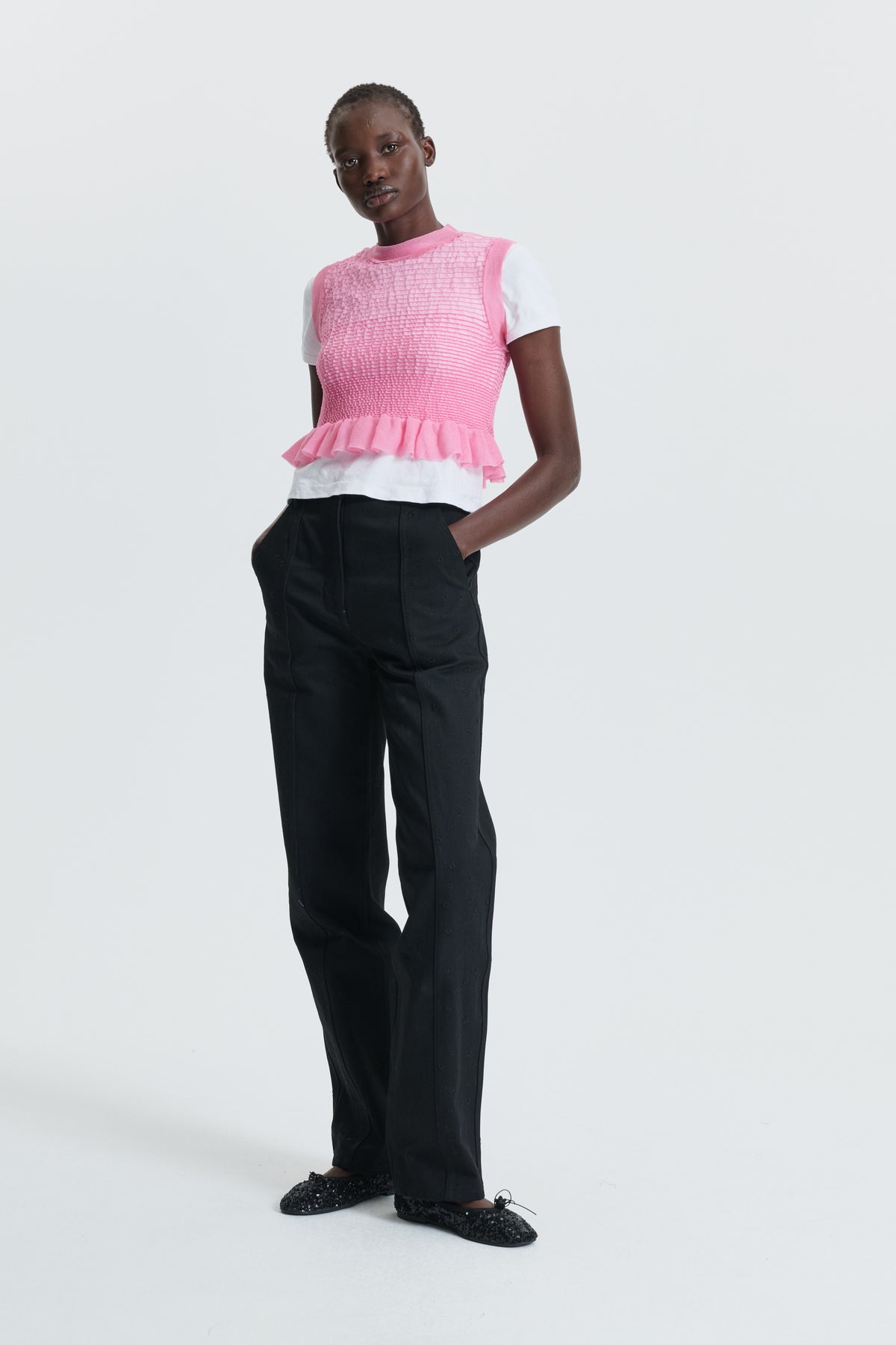 CBCELIA | VEST SHEER SUMMER KNIT PINK