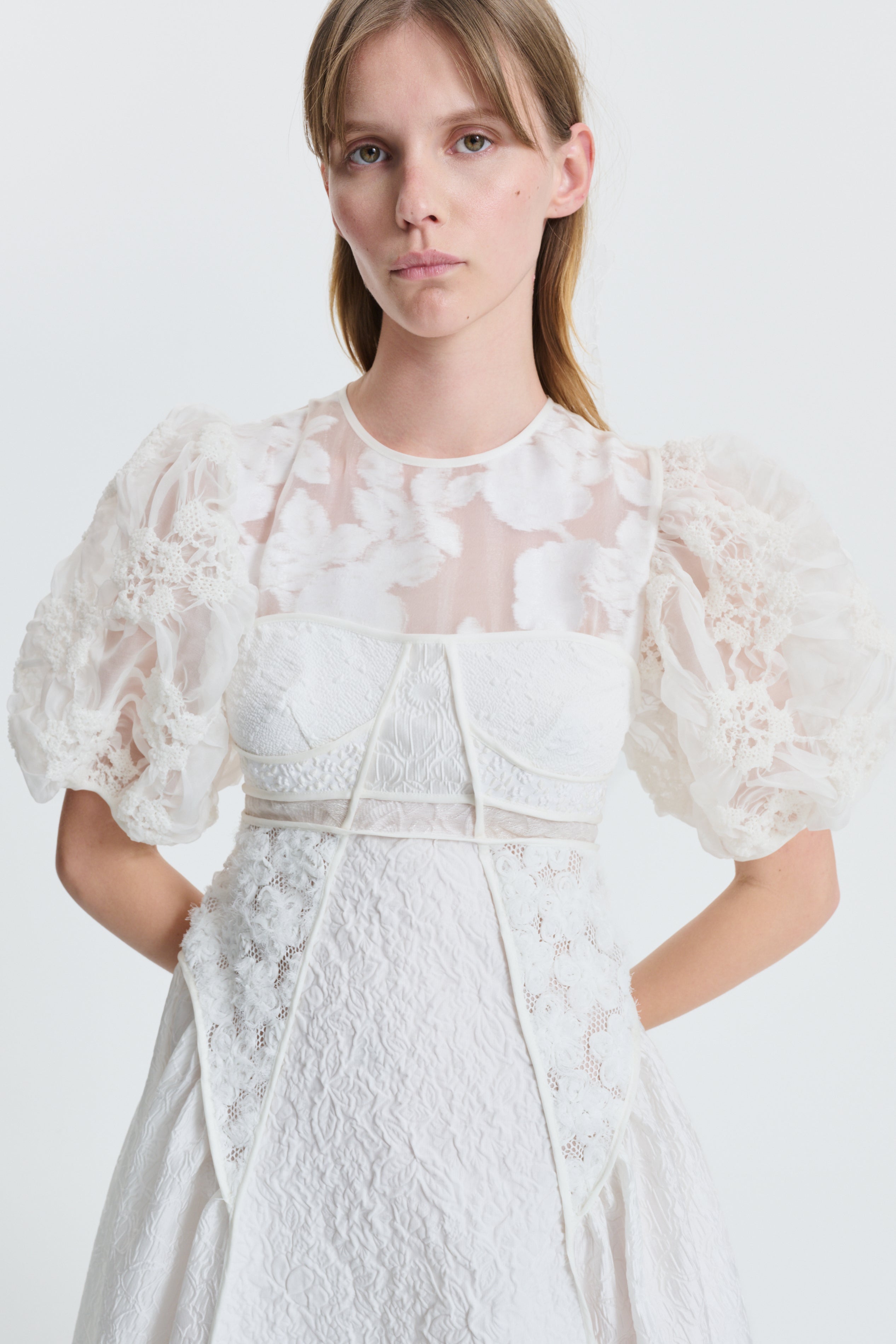 CLEMENTINE | GOWN PATCHWORK WHITE