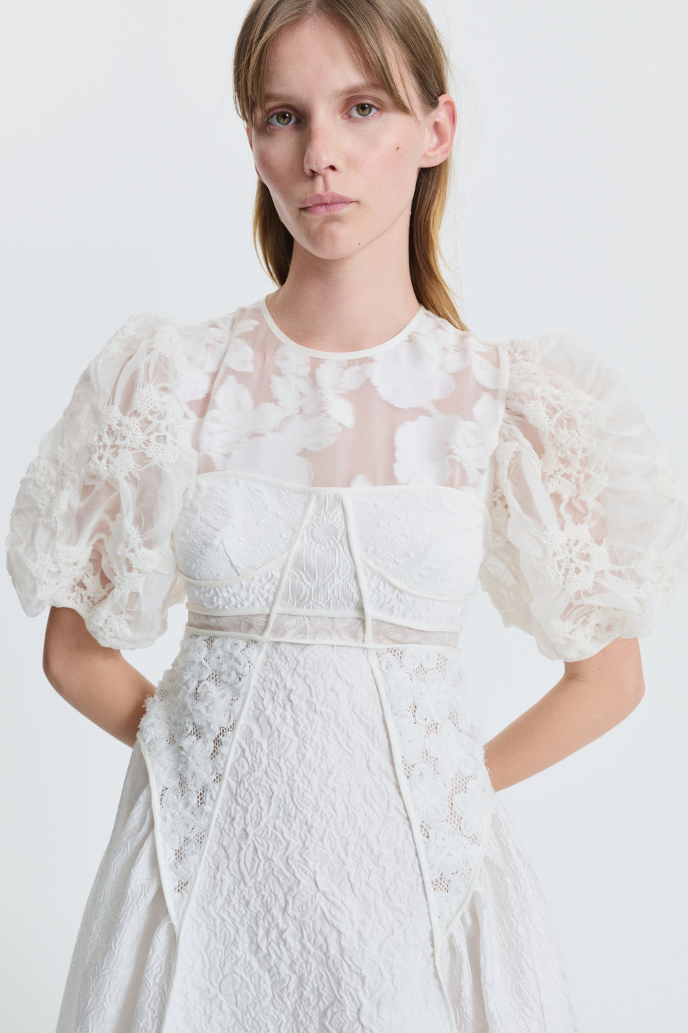 CLEMENTINE | GOWN PATCHWORK WHITE