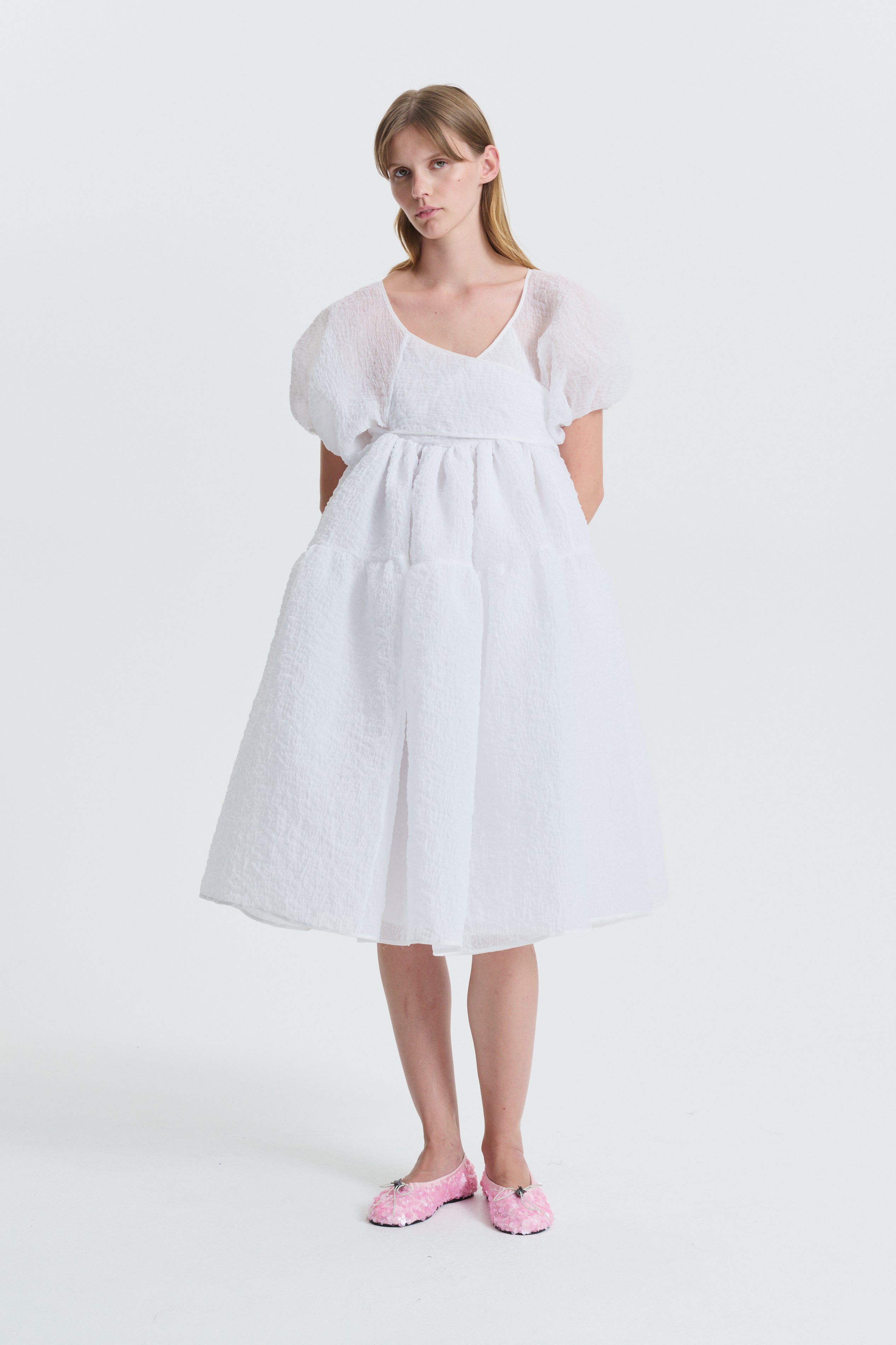 AMMI | DRESS WINTERMERE MATELASSÉ WHITE