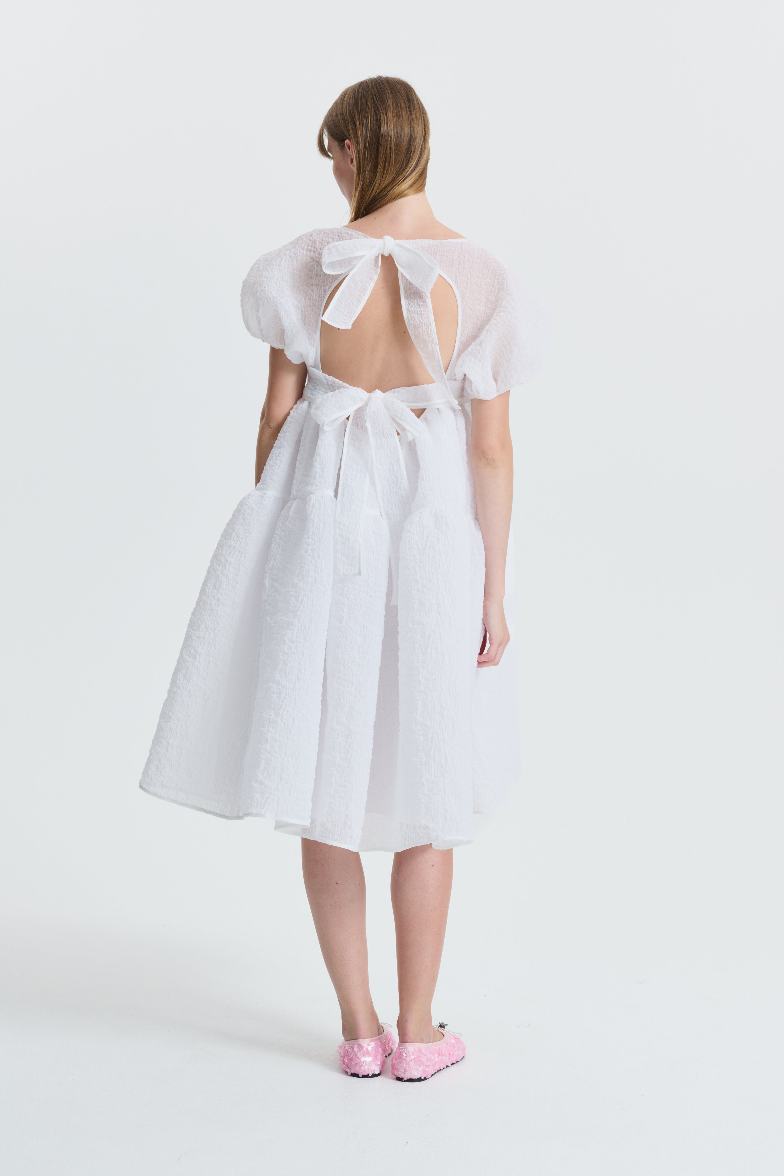 AMMI | DRESS WINTERMERE MATELASSÉ WHITE