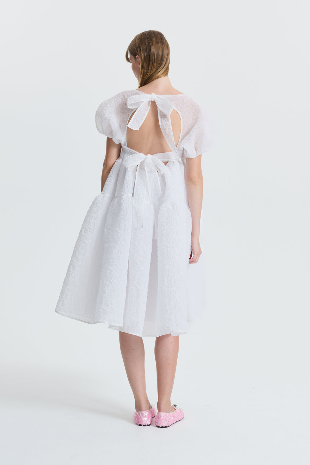 AMMI | DRESS WINTERMERE MATELASSÉ WHITE