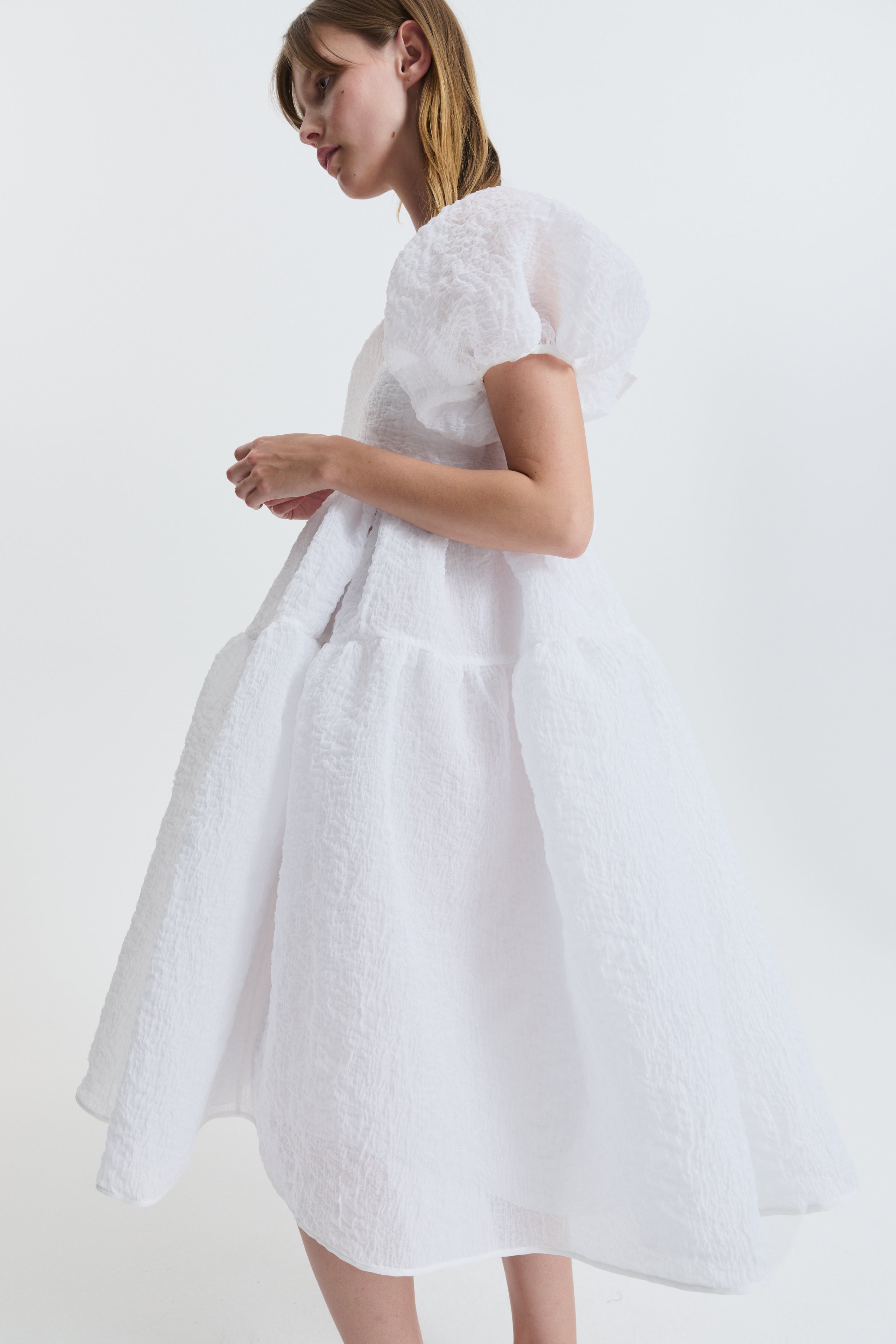 AMMI | DRESS WINTERMERE MATELASSÉ WHITE