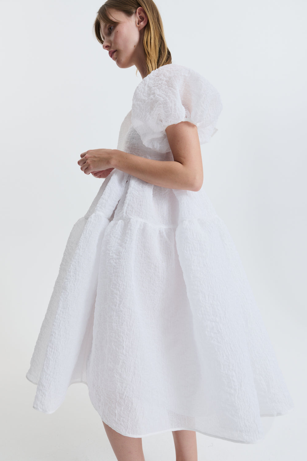 AMMI | DRESS WINTERMERE MATELASSÉ WHITE