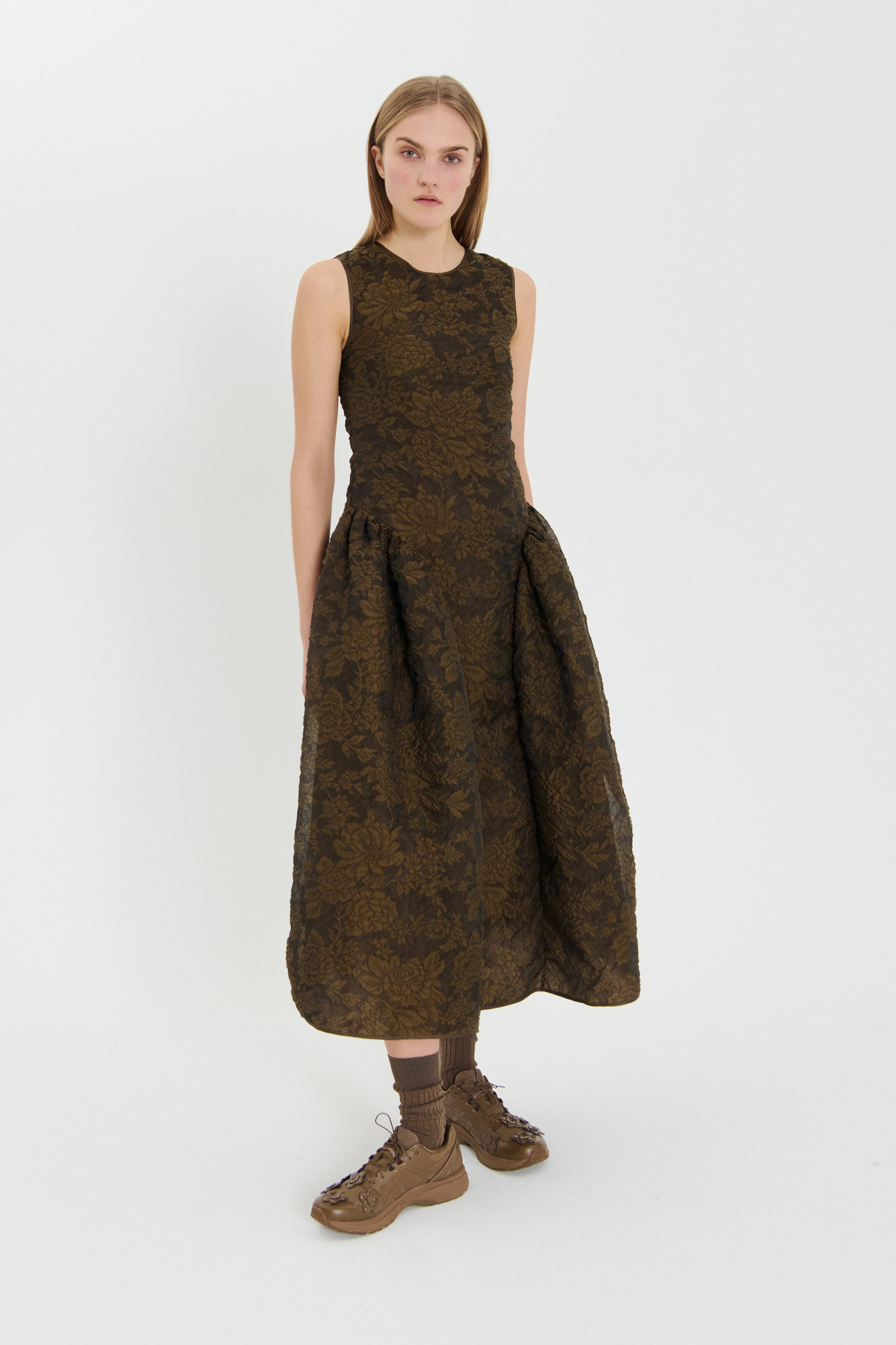 GINE | DRESS POSY MATELASSÉ BROWN