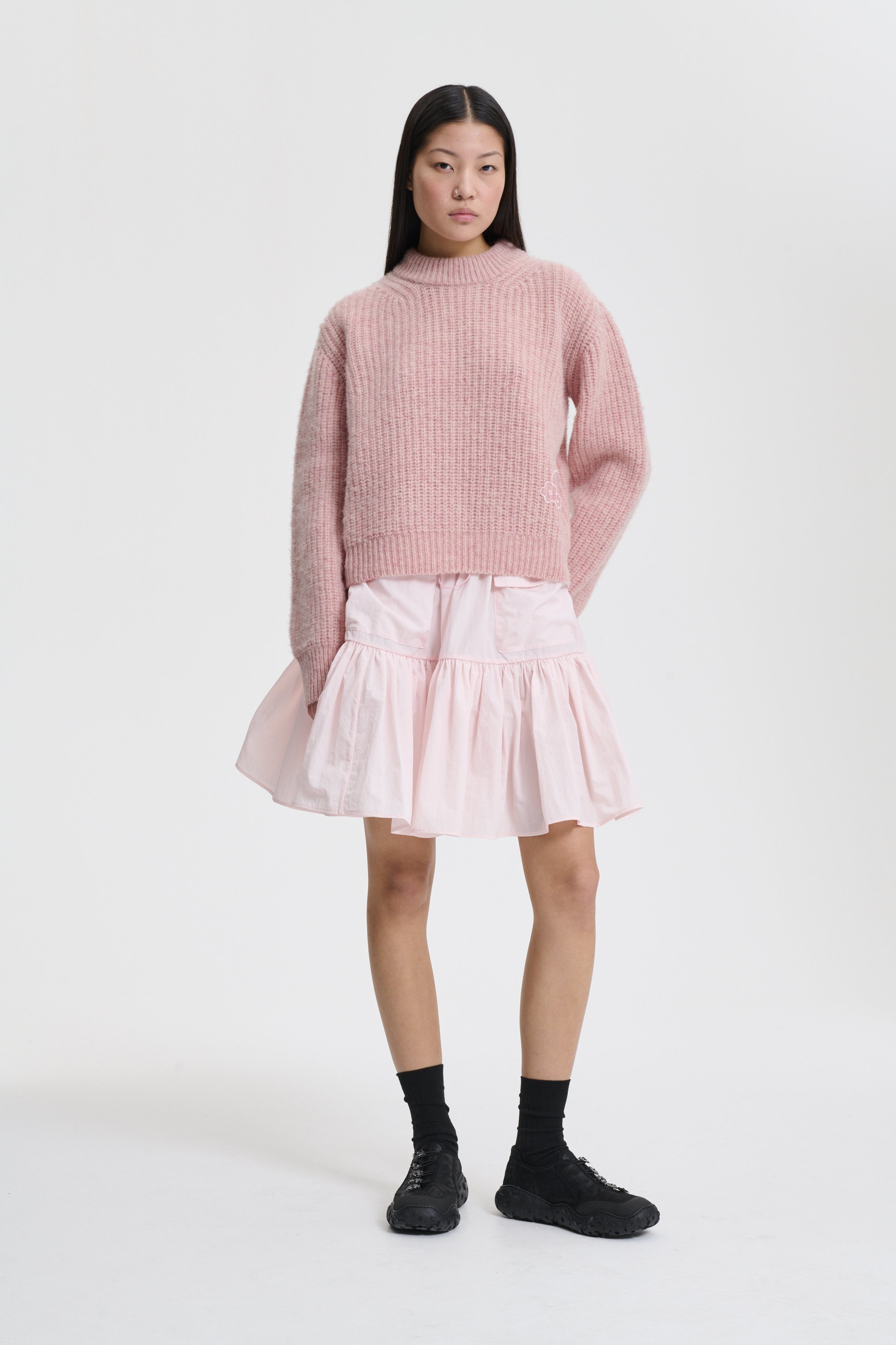 BEGA | PULLOVER FISHERMAN KNIT SOFT PINK