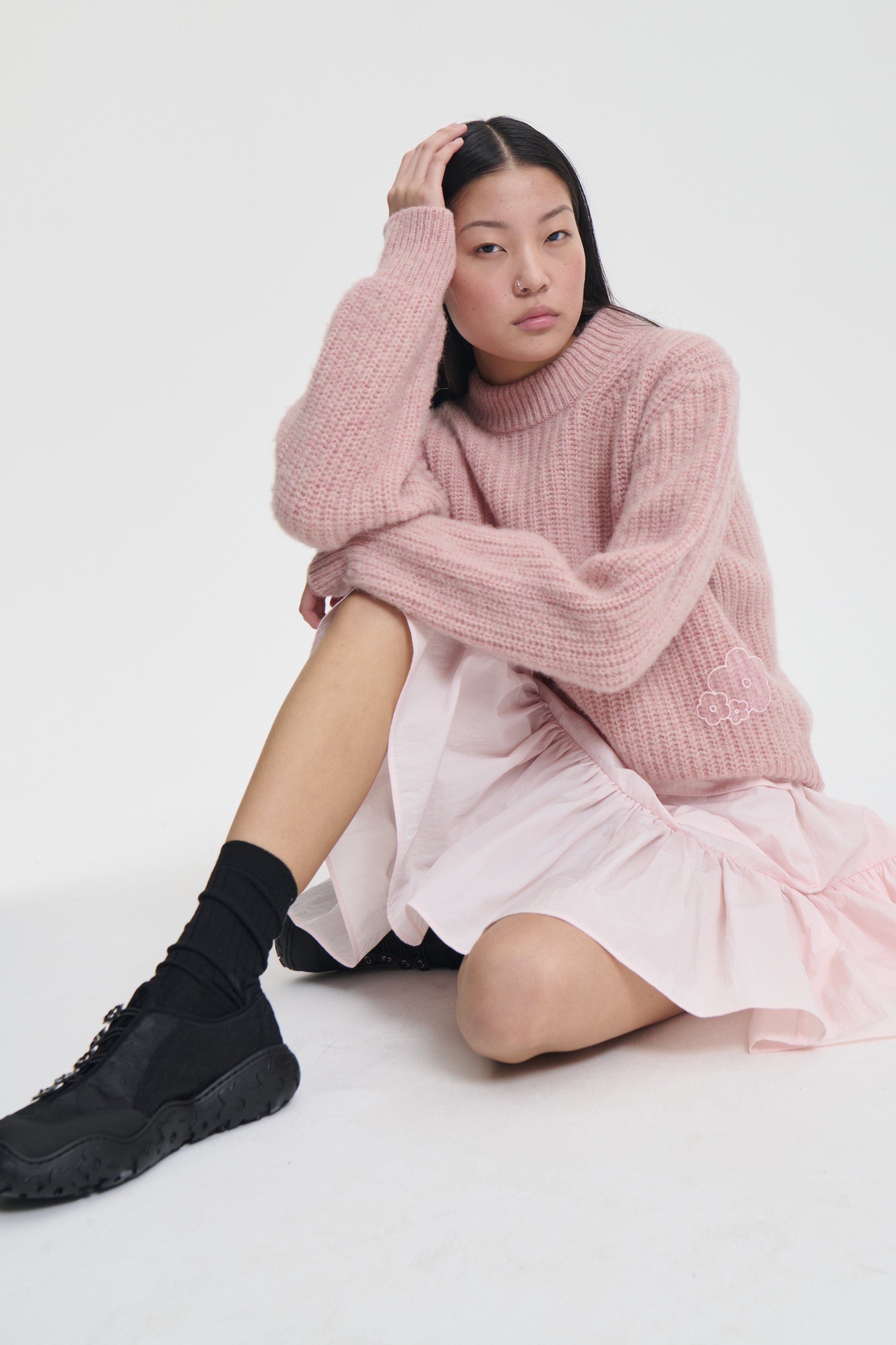 BEGA | PULLOVER FISHERMAN KNIT SOFT PINK