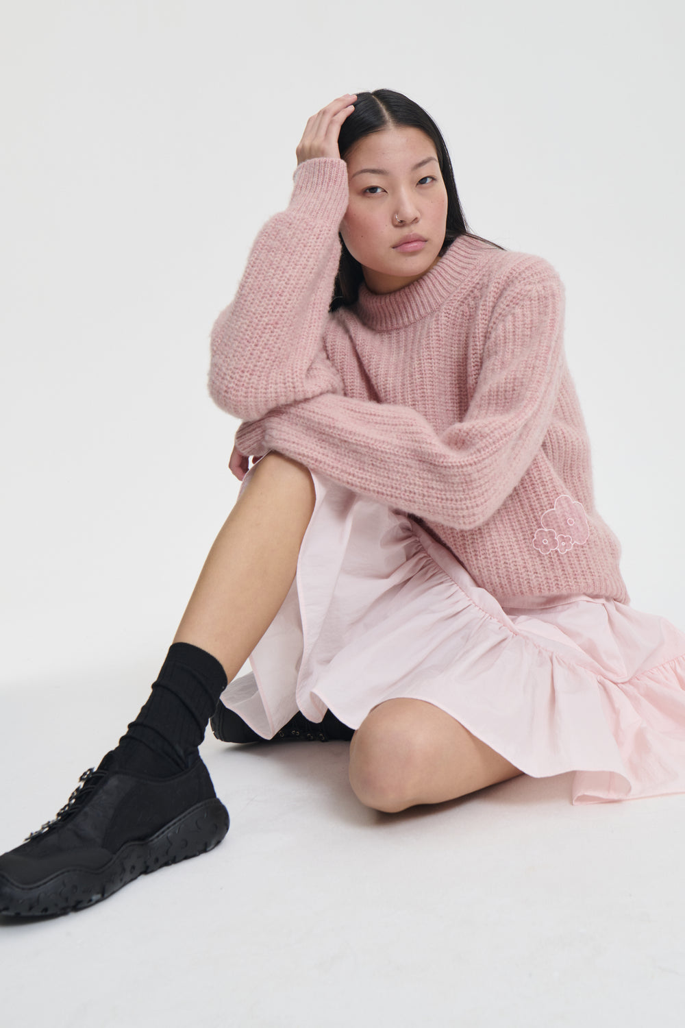 BEGA | PULLOVER FISHERMAN KNIT SOFT PINK