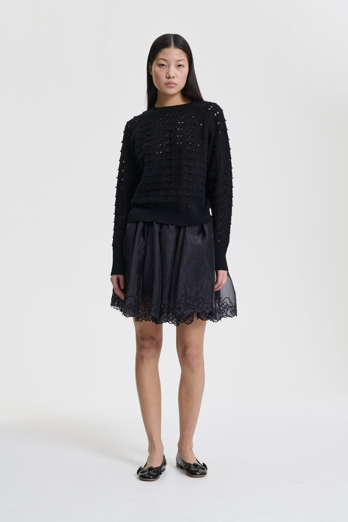 BIDANE | PULLOVER HERITAGE LACE KNIT BLACK
