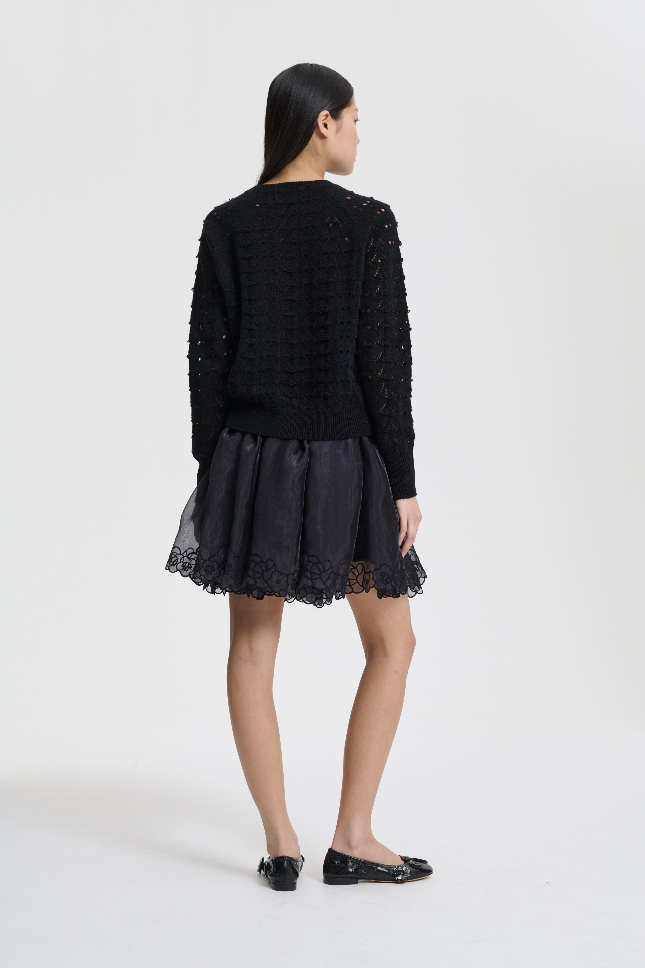 BIDANE | PULLOVER HERITAGE LACE KNIT BLACK