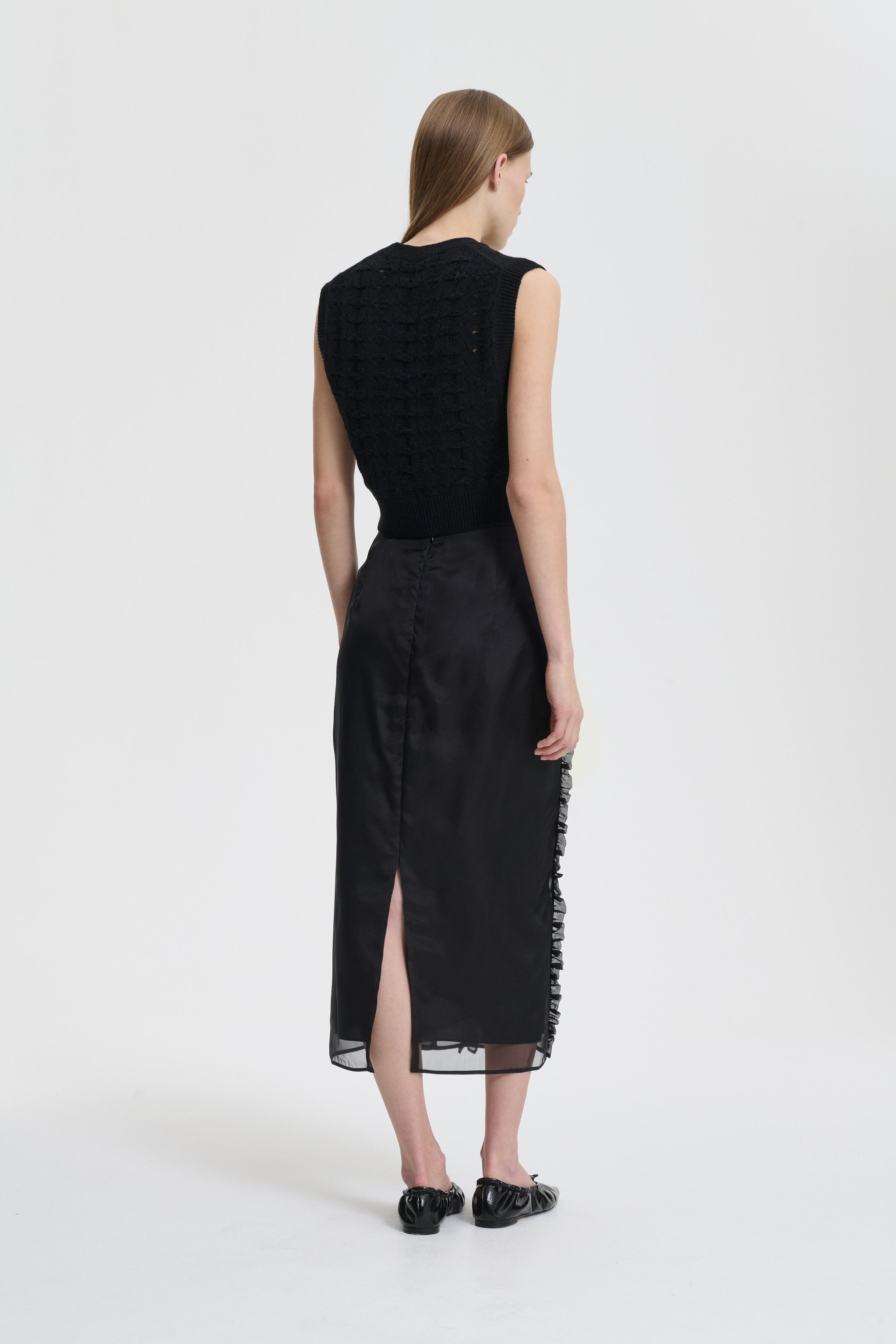 BRISA | VEST HERITAGE LACE KNIT BLACK