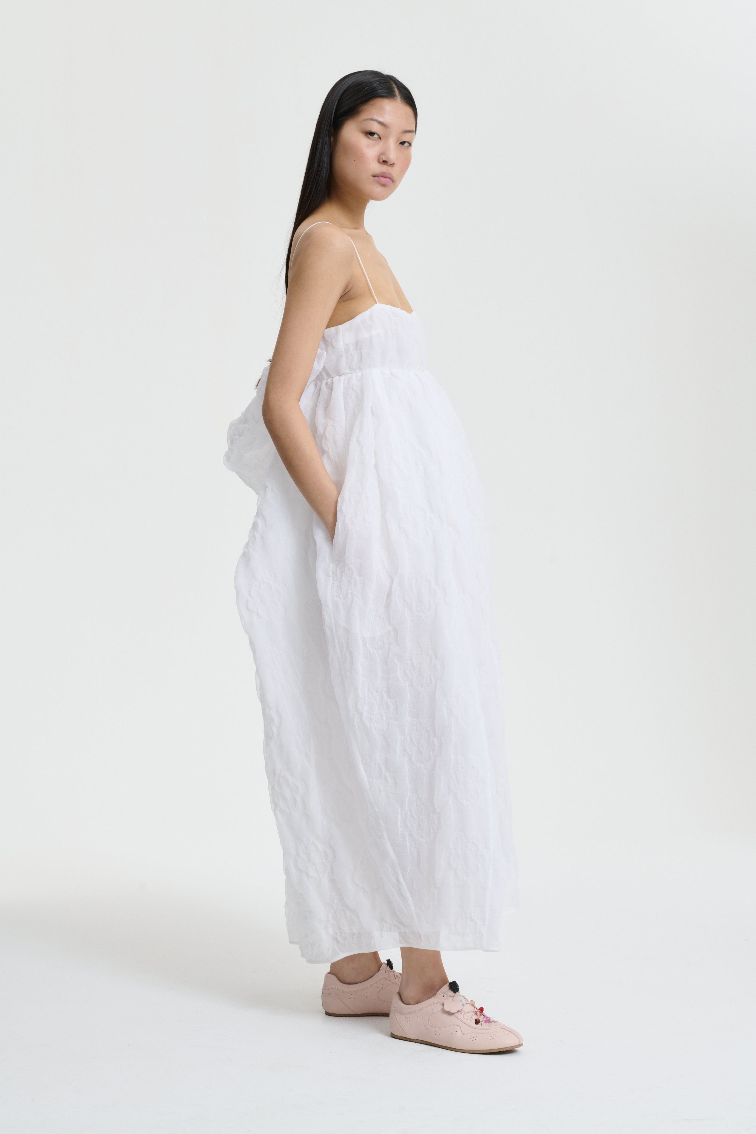 VILMA | DRESS AVENS MATELASSÉ WHITE