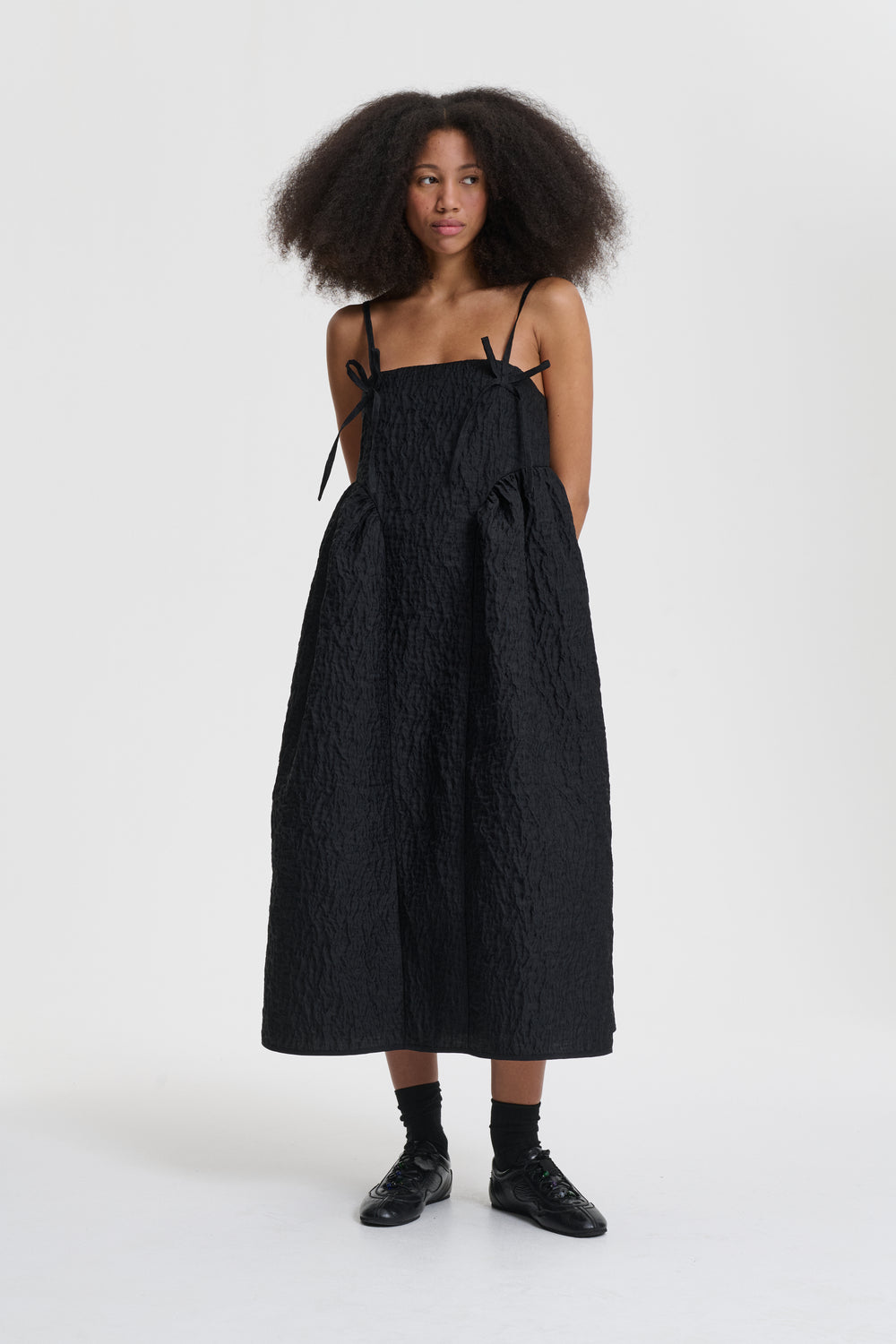 AMBRA | DRESS LOBELIA MATELASSÉ BLACK