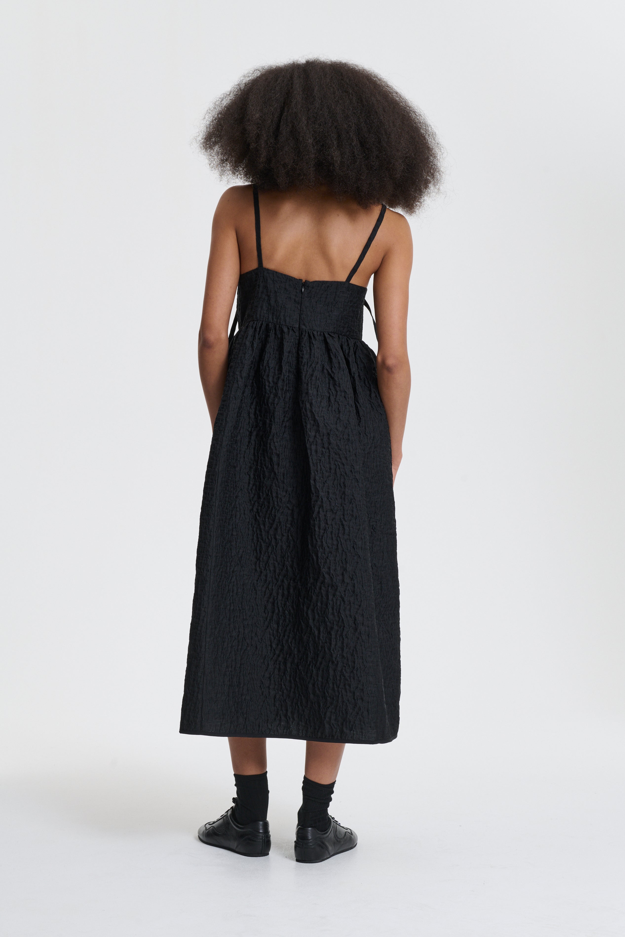 AMBRA | DRESS LOBELIA MATELASSÉ BLACK