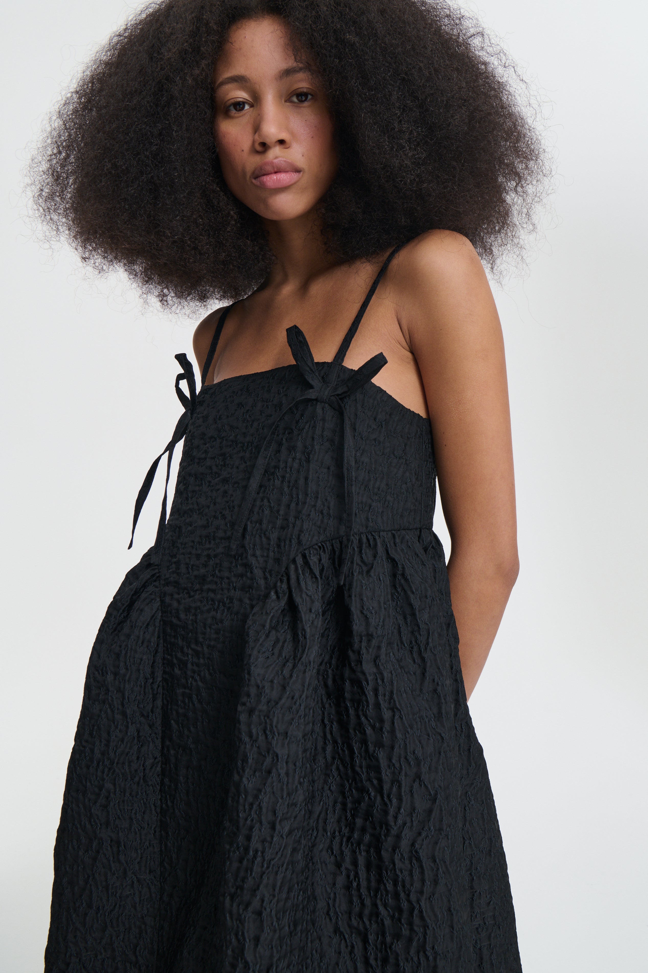 AMBRA | DRESS LOBELIA MATELASSÉ BLACK