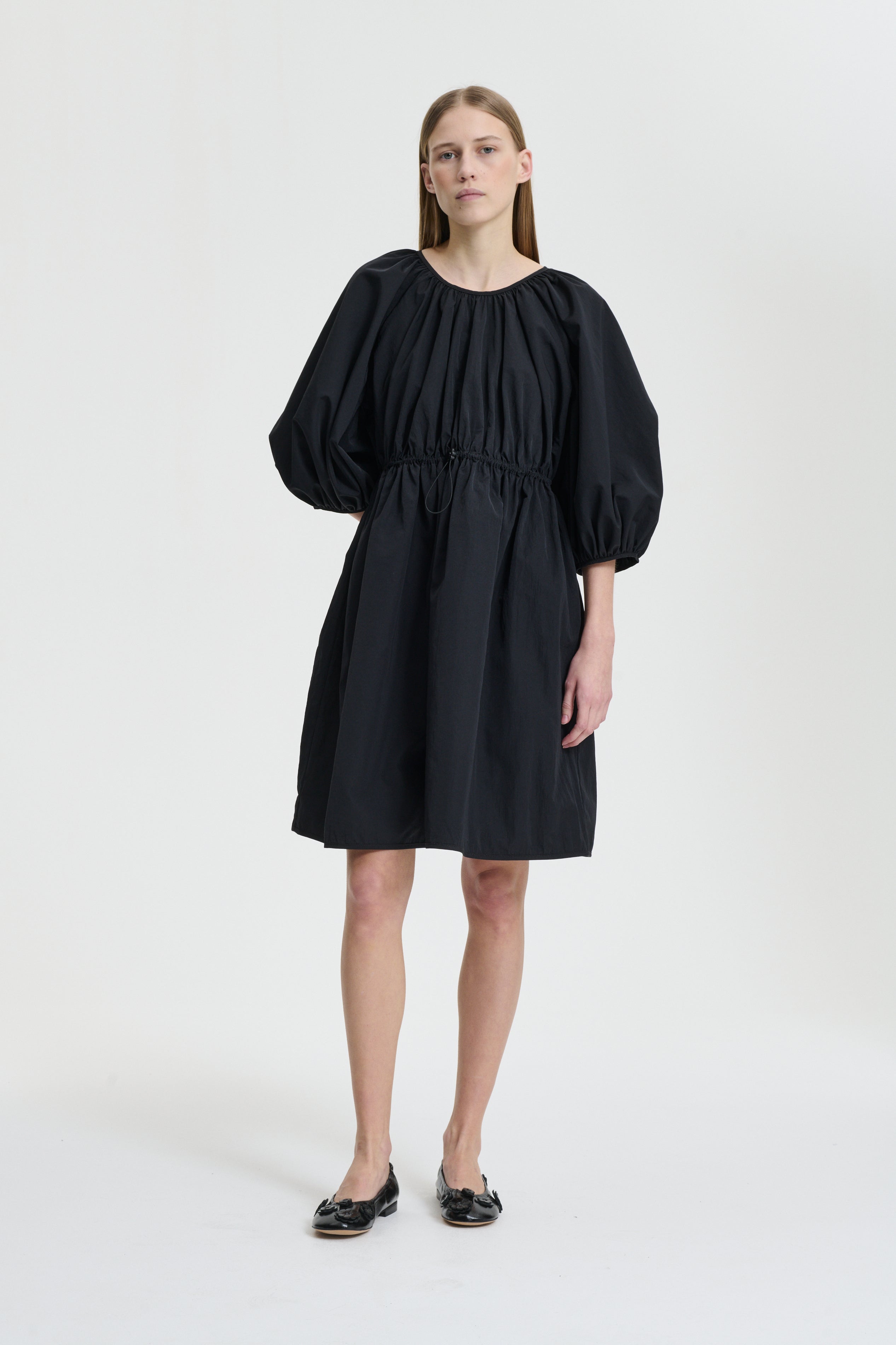 BIRGITTE | DRESS RECYCLED TAFFETA BLACK