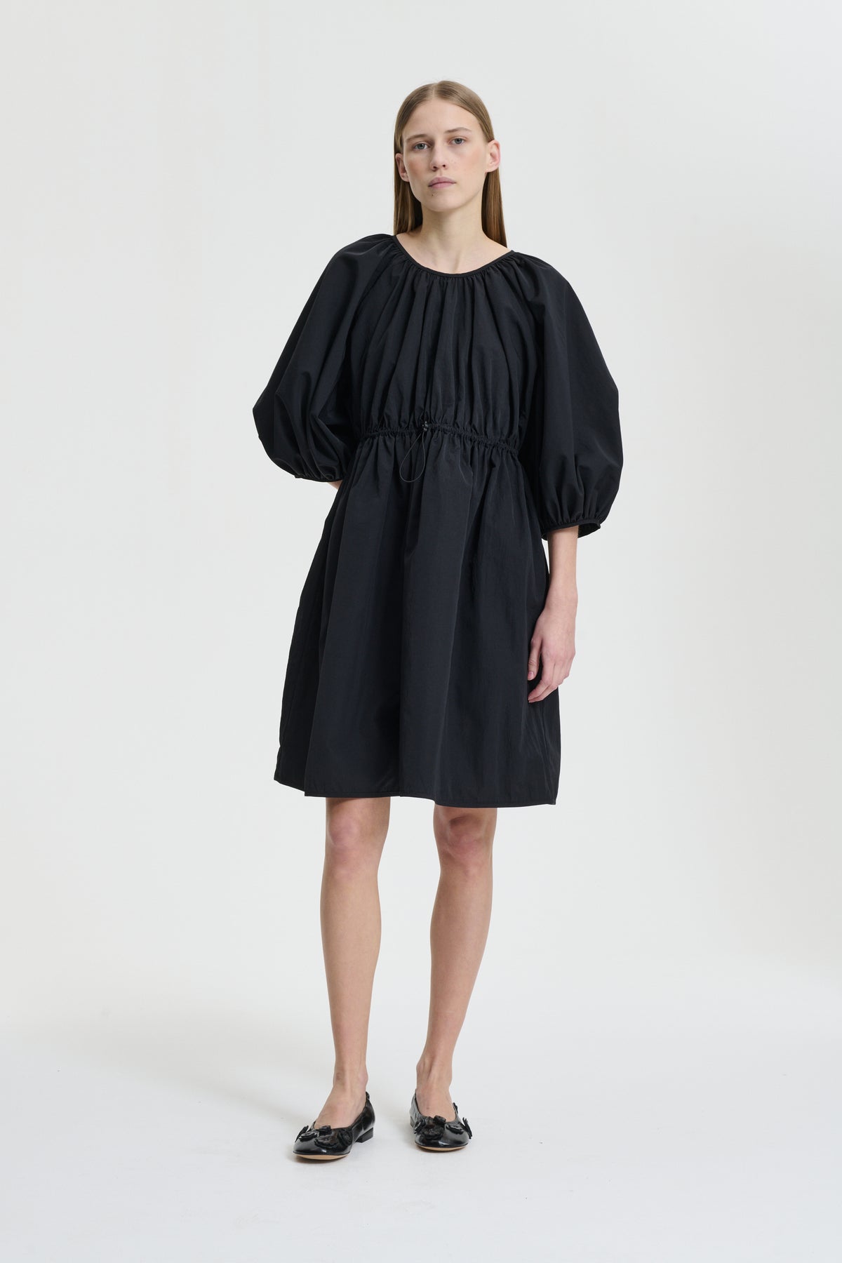BIRGITTE | DRESS RECYCLED TAFFETA BLACK