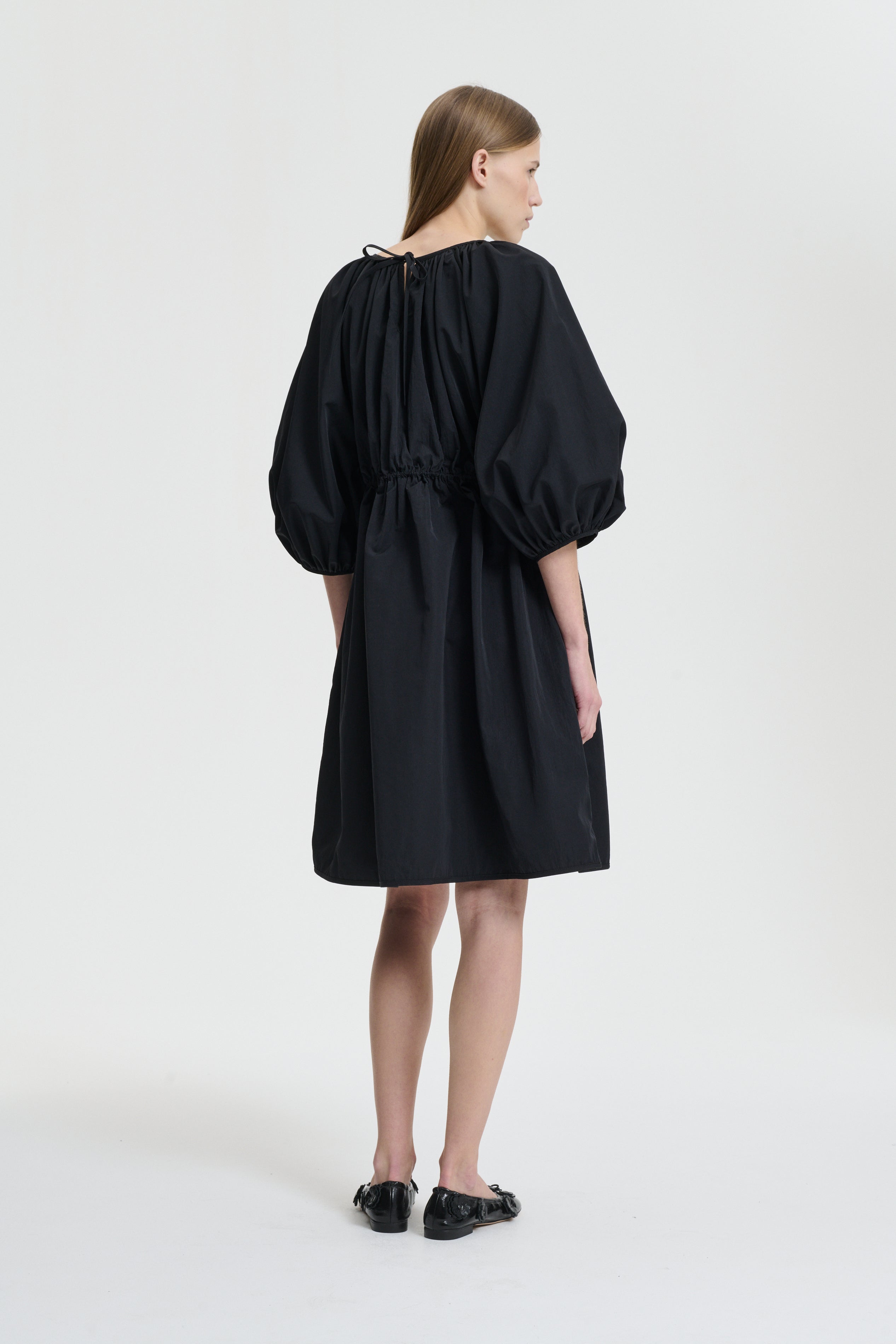 BIRGITTE | DRESS RECYCLED TAFFETA BLACK