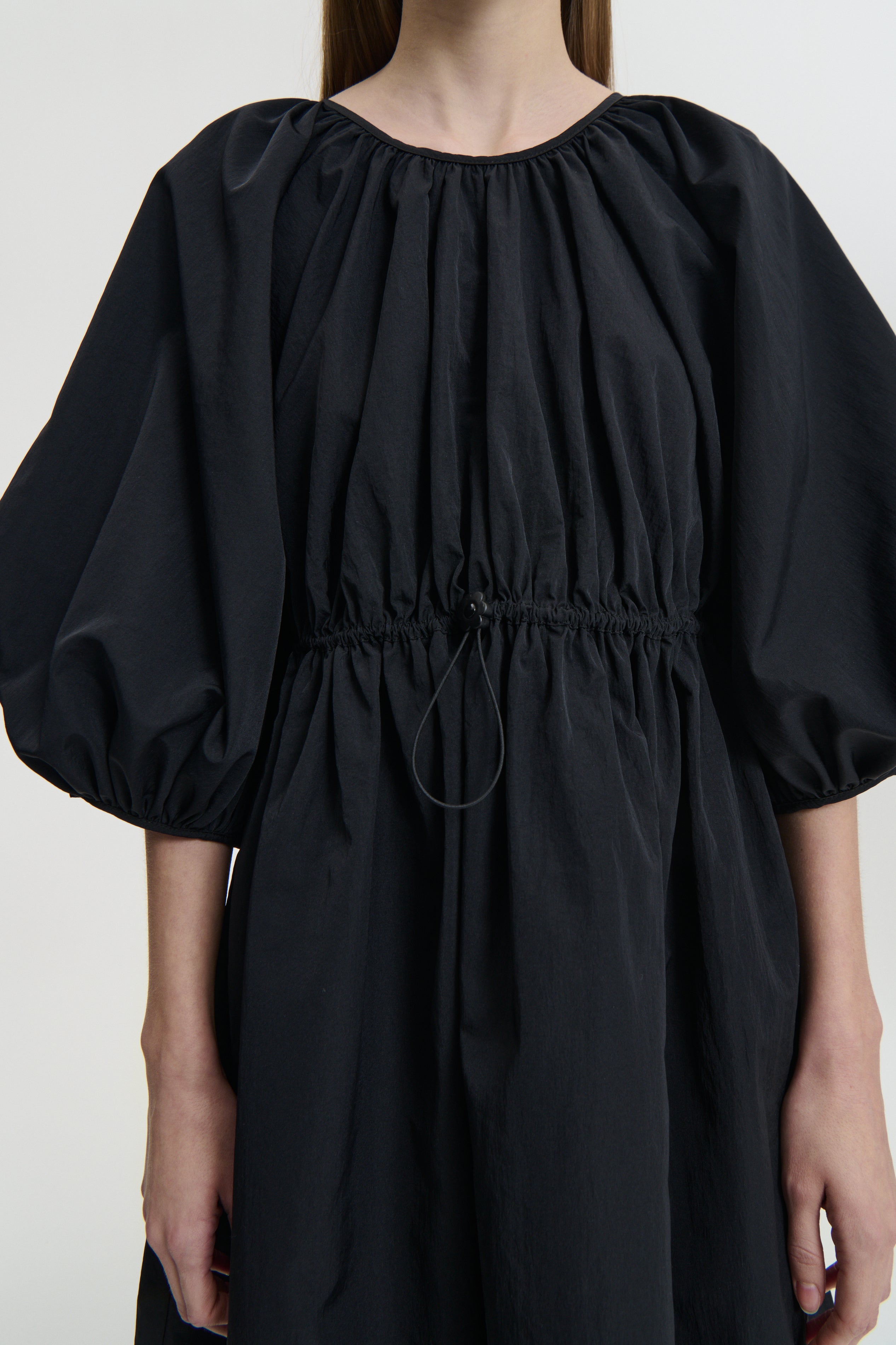 BIRGITTE | DRESS RECYCLED TAFFETA BLACK