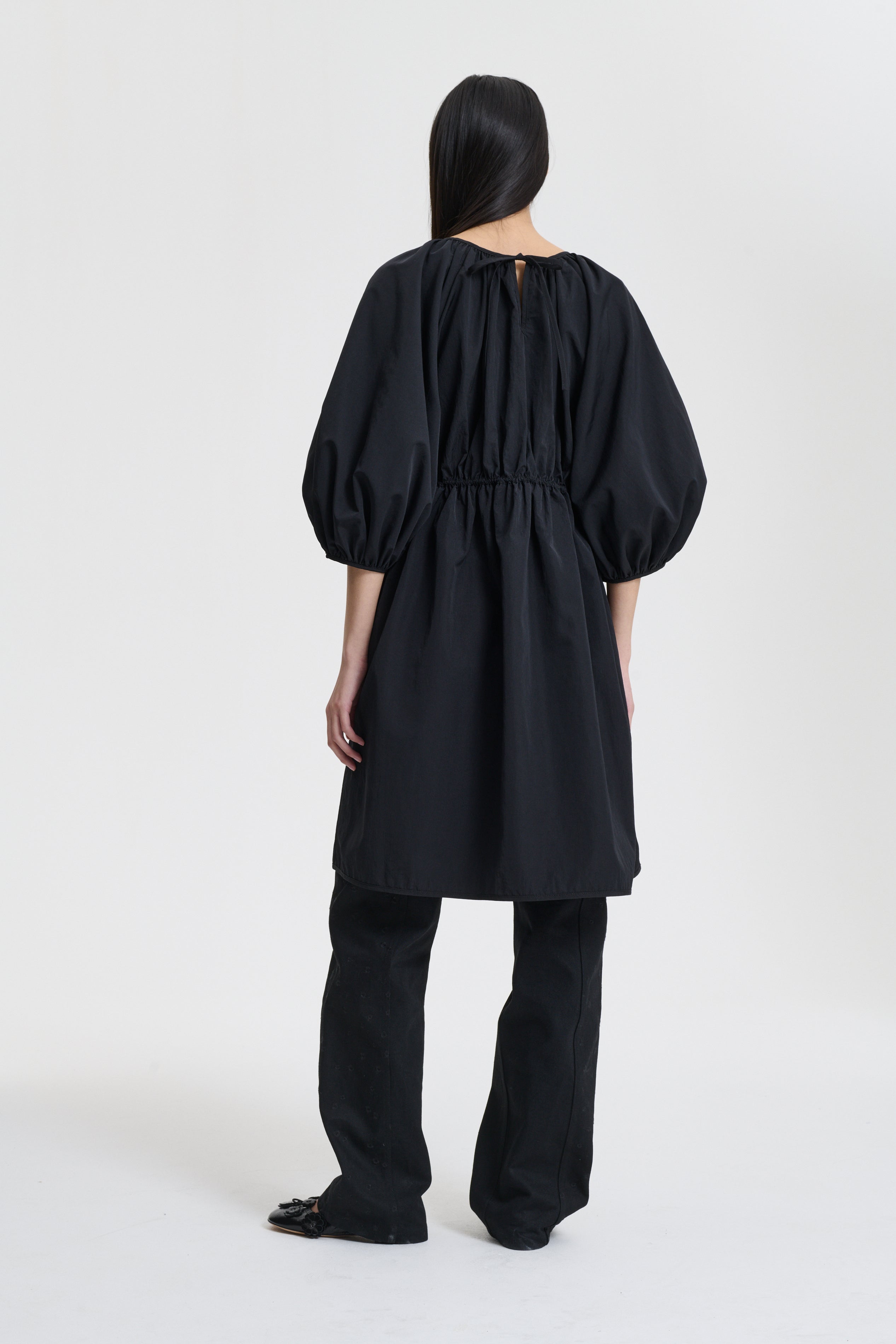 BIRGITTE | DRESS RECYCLED TAFFETA BLACK