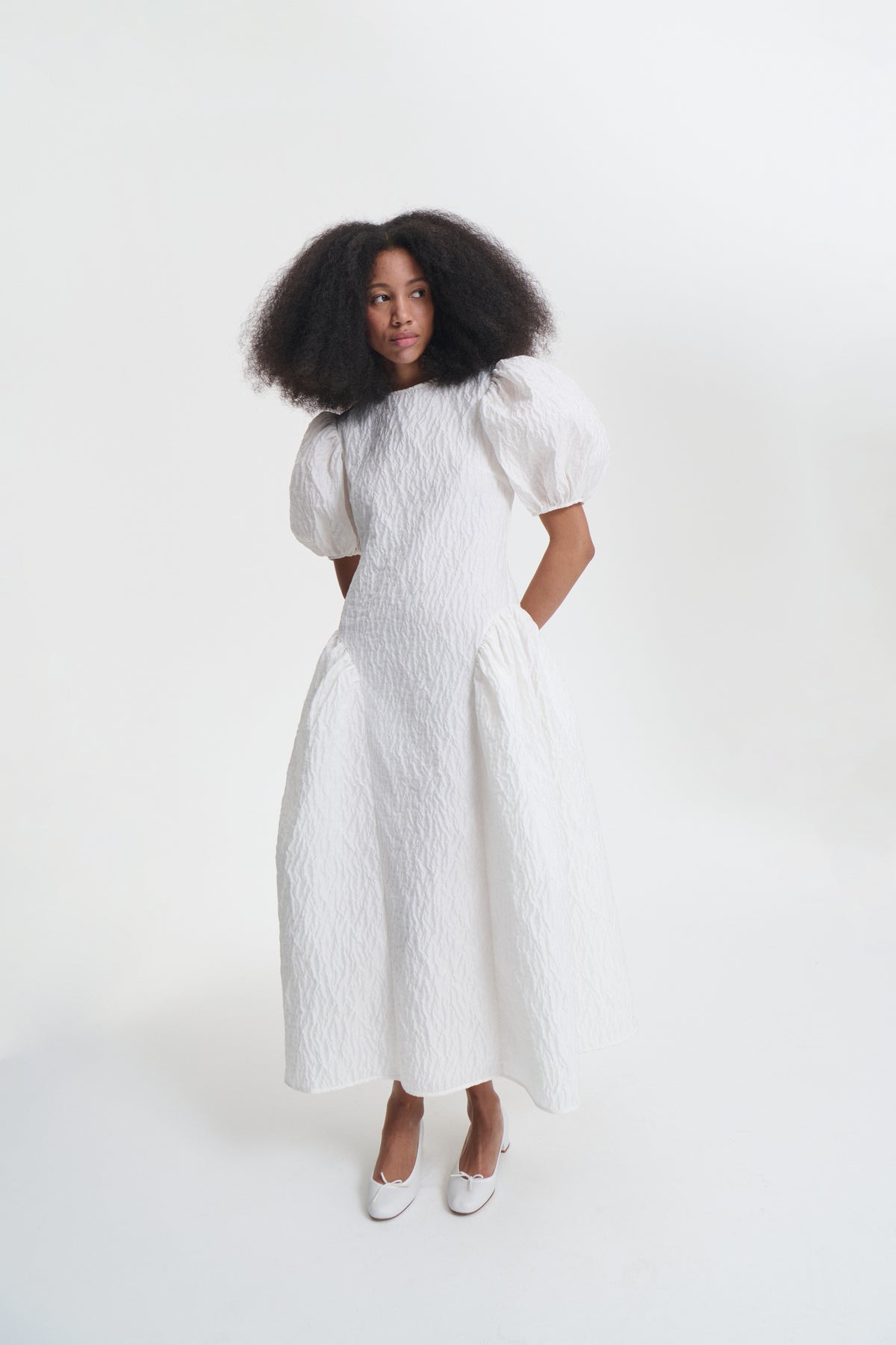 BALI | DRESS LOBELIA MATELASSÉ WHITE BRIDAL