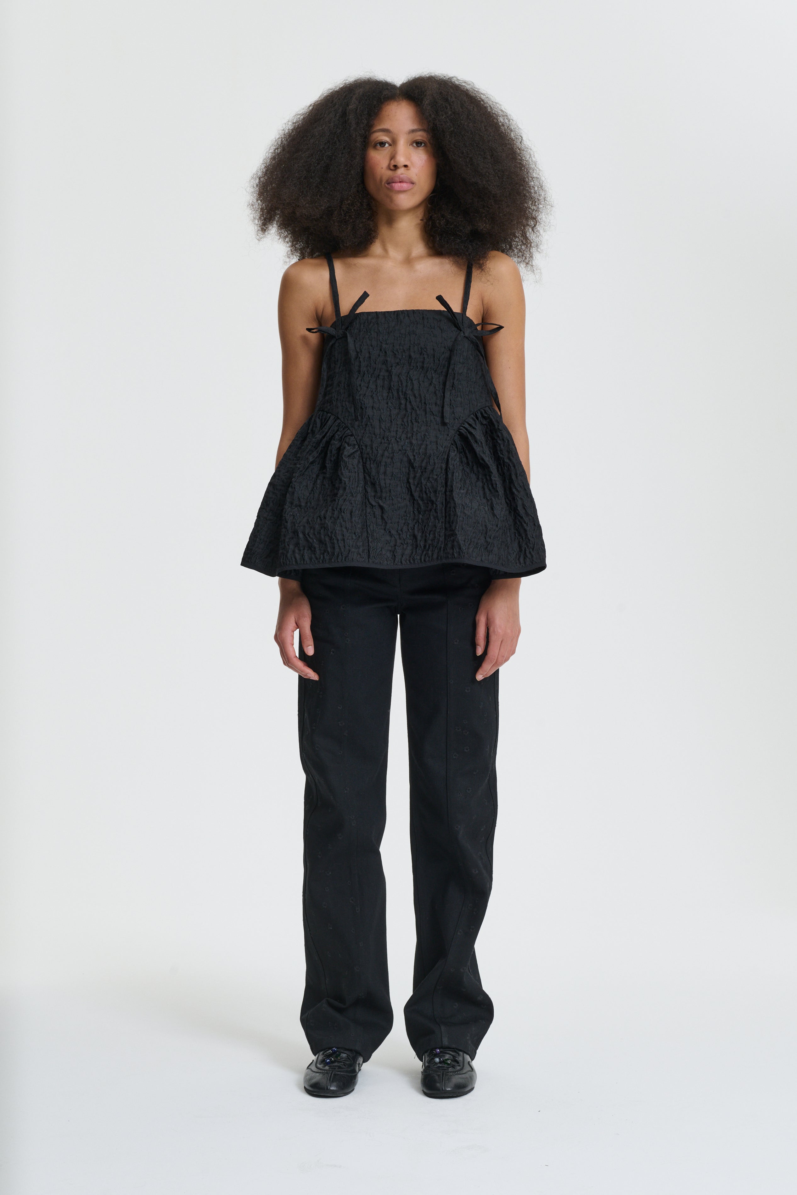 AKIRA | TOP LOBELIA MATELASSÉ BLACK