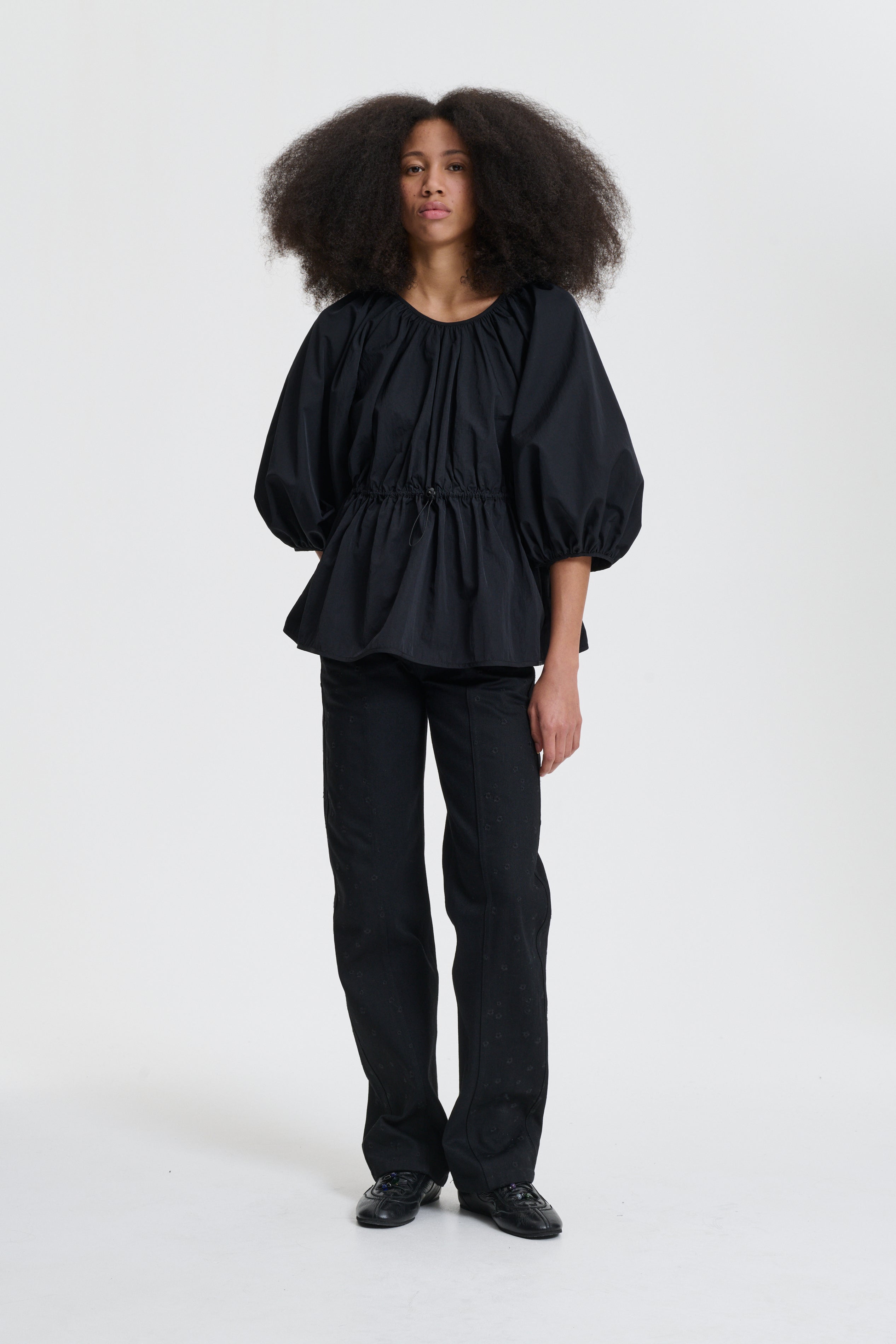 BERTA | TOP RECYCLED TAFFETA BLACK