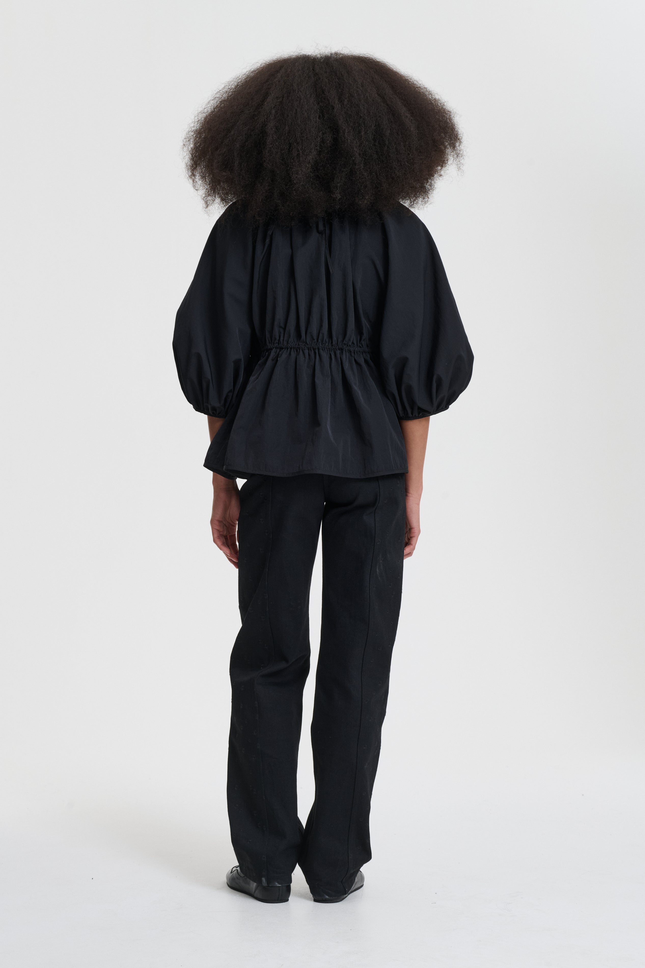 BERTA | TOP RECYCLED TAFFETA BLACK