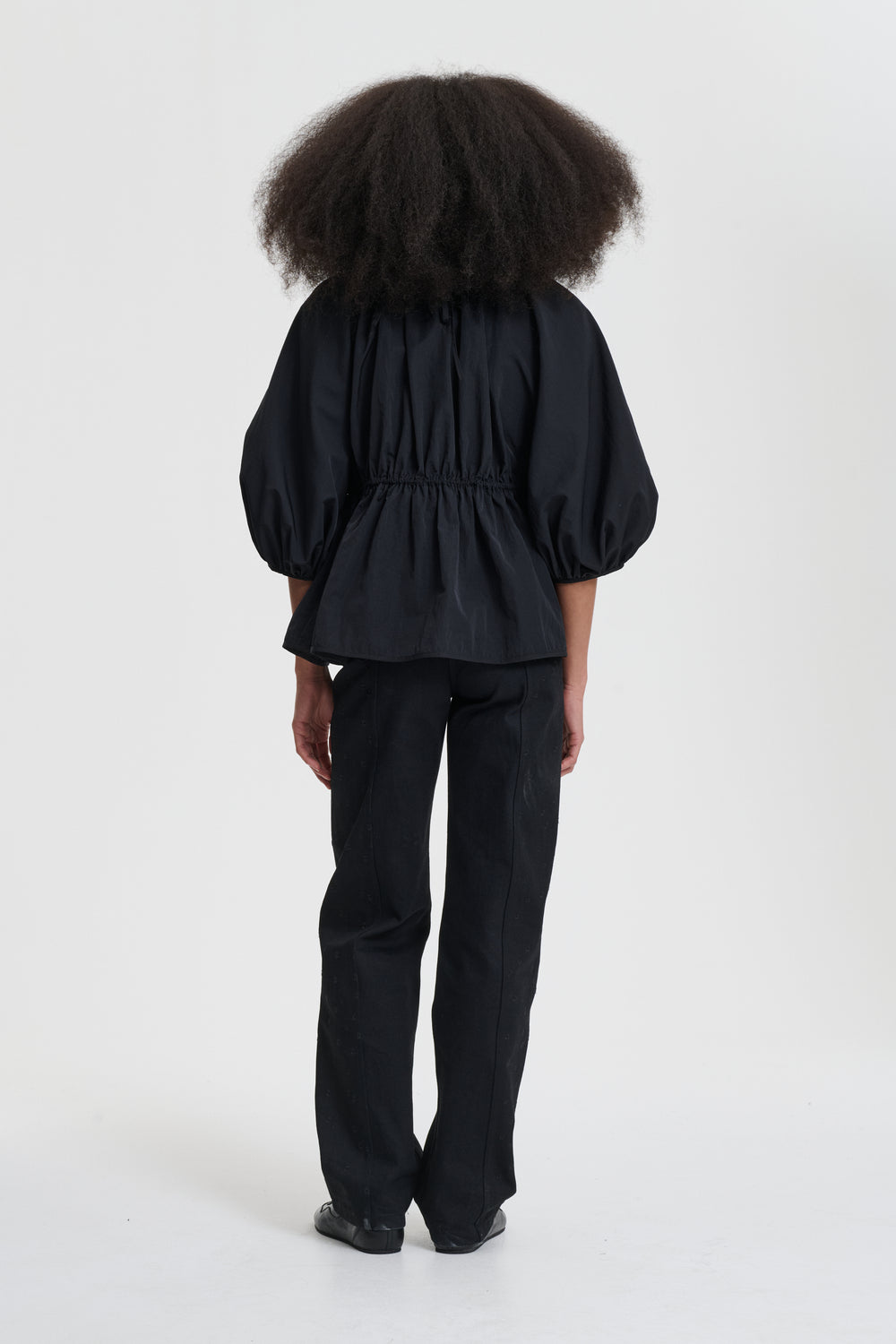 BERTA | TOP RECYCLED TAFFETA BLACK