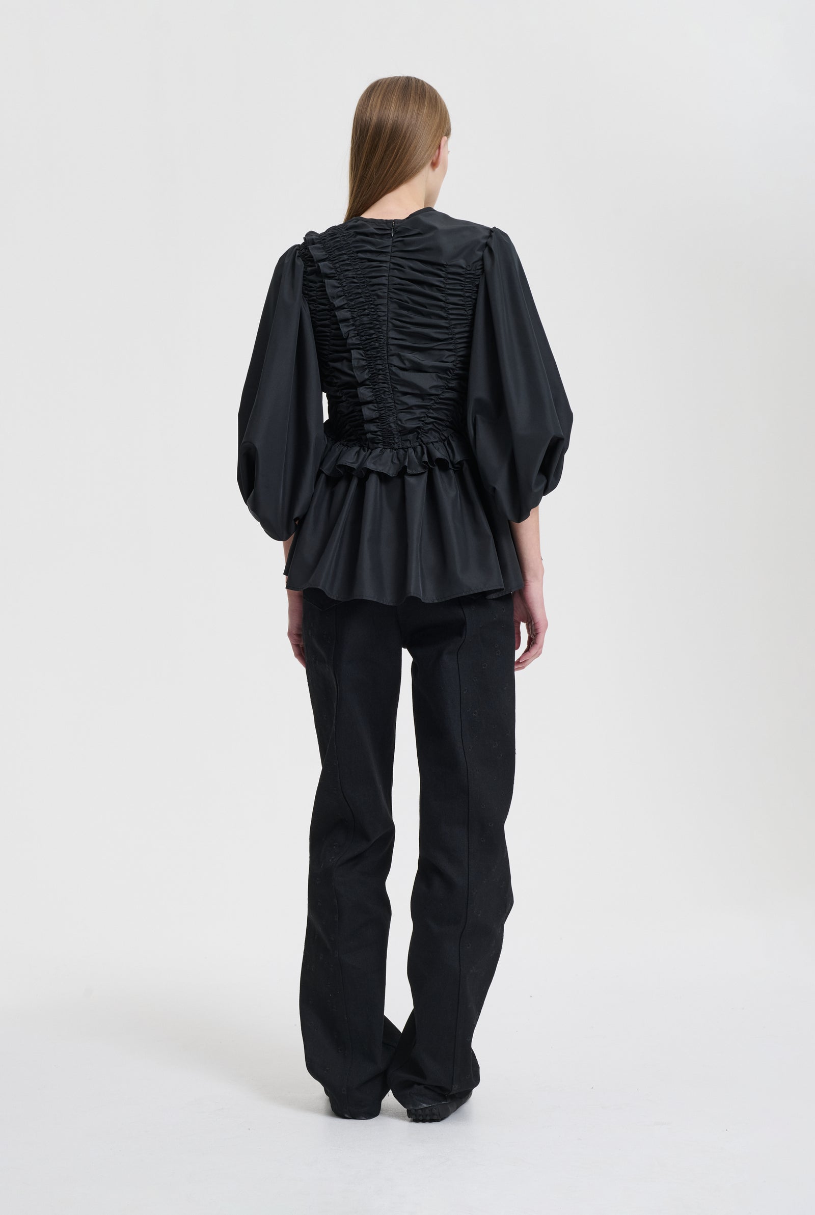 BRAN | TOP RECYCLED FAILLE BLACK