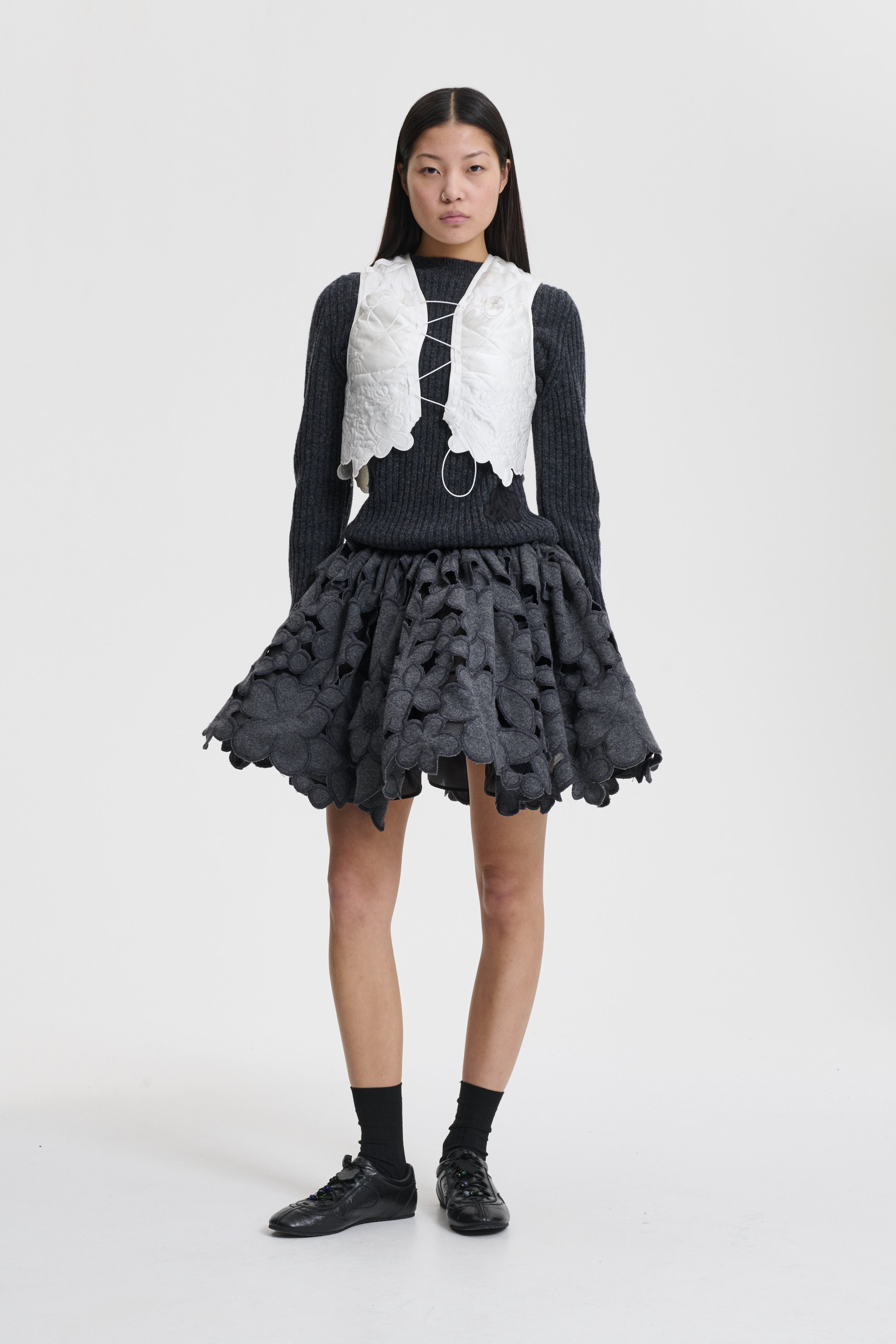BIBIANA B | SKIRT BELLIS EMBROIDERY GREY