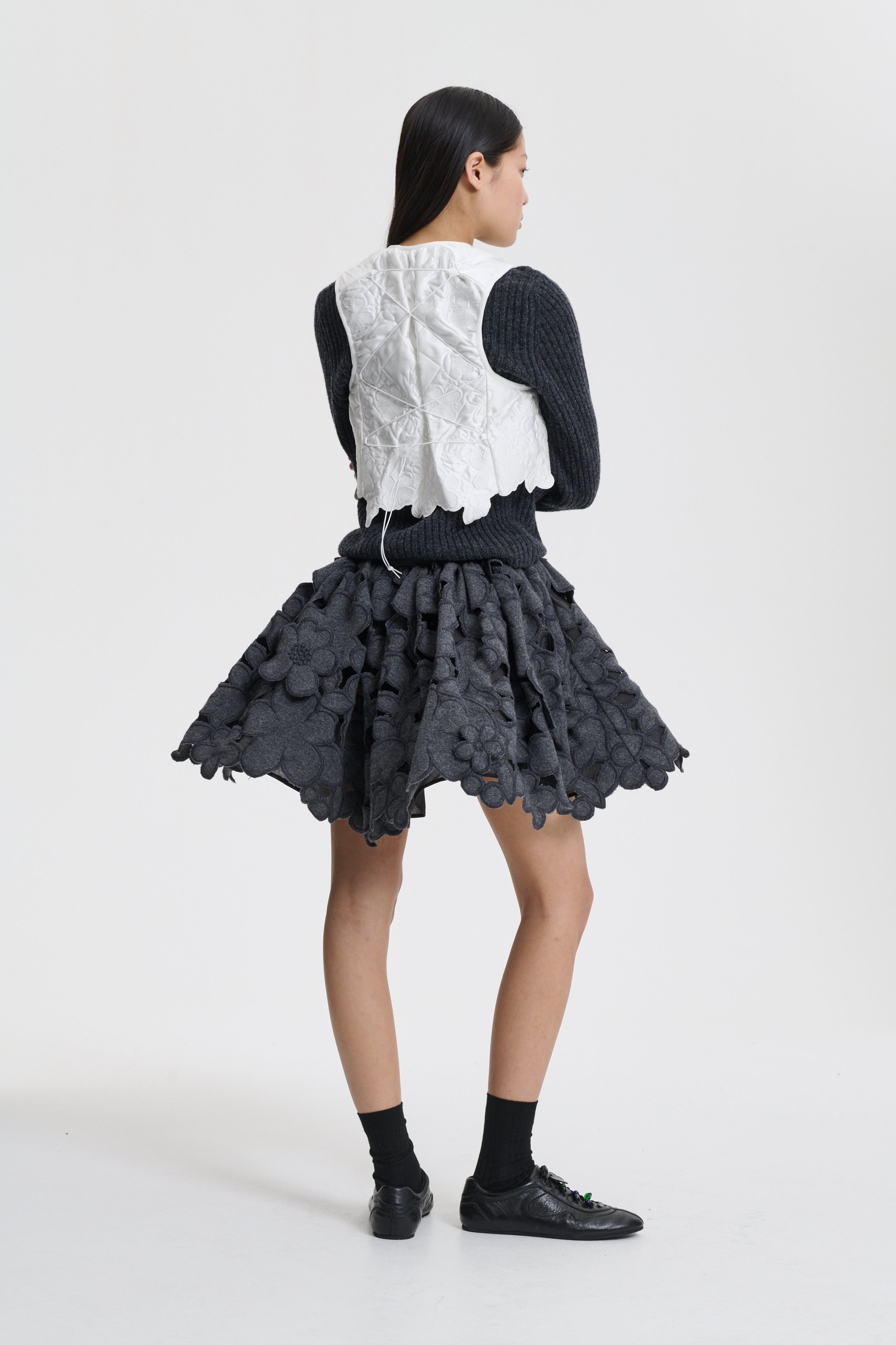 BIBIANA B | SKIRT BELLIS EMBROIDERY GREY