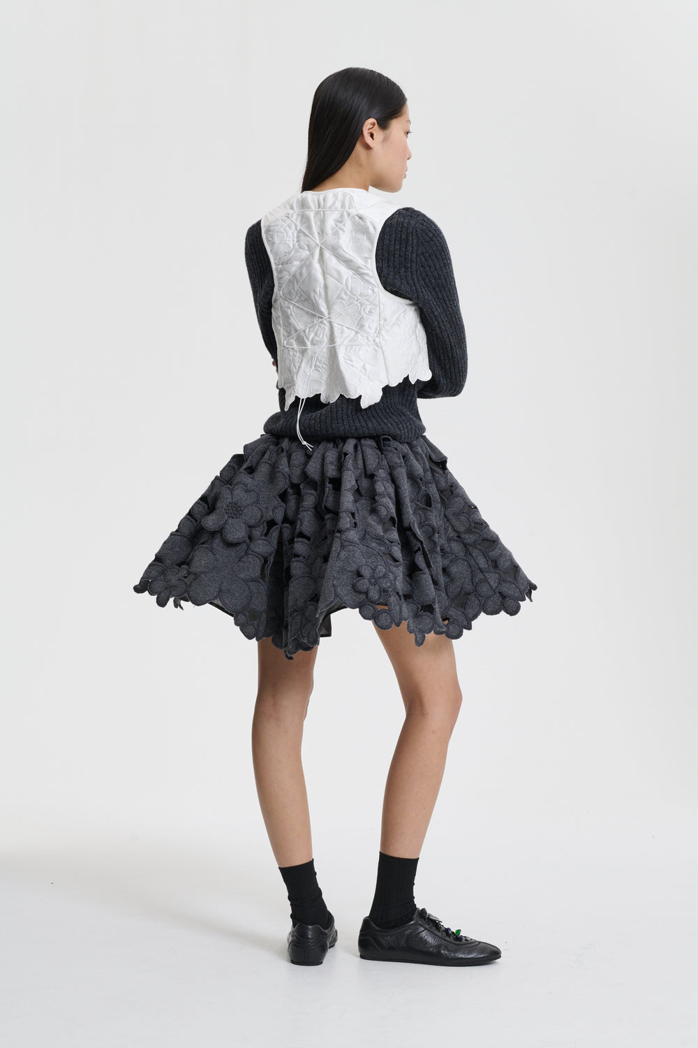 BIBIANA B | SKIRT BELLIS EMBROIDERY GREY