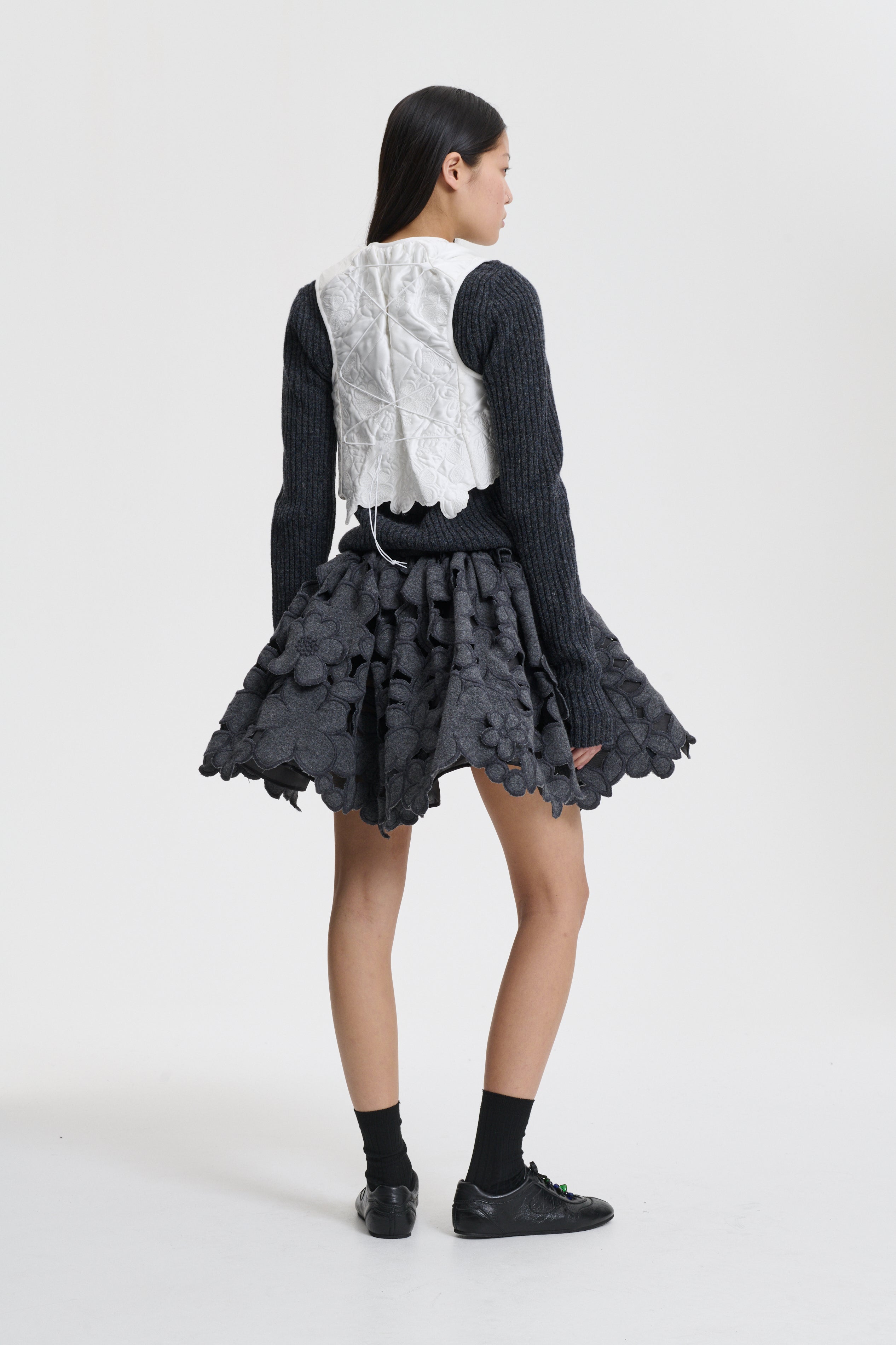 BRENO | VEST EMB SILK QUILT SNOW WHITE