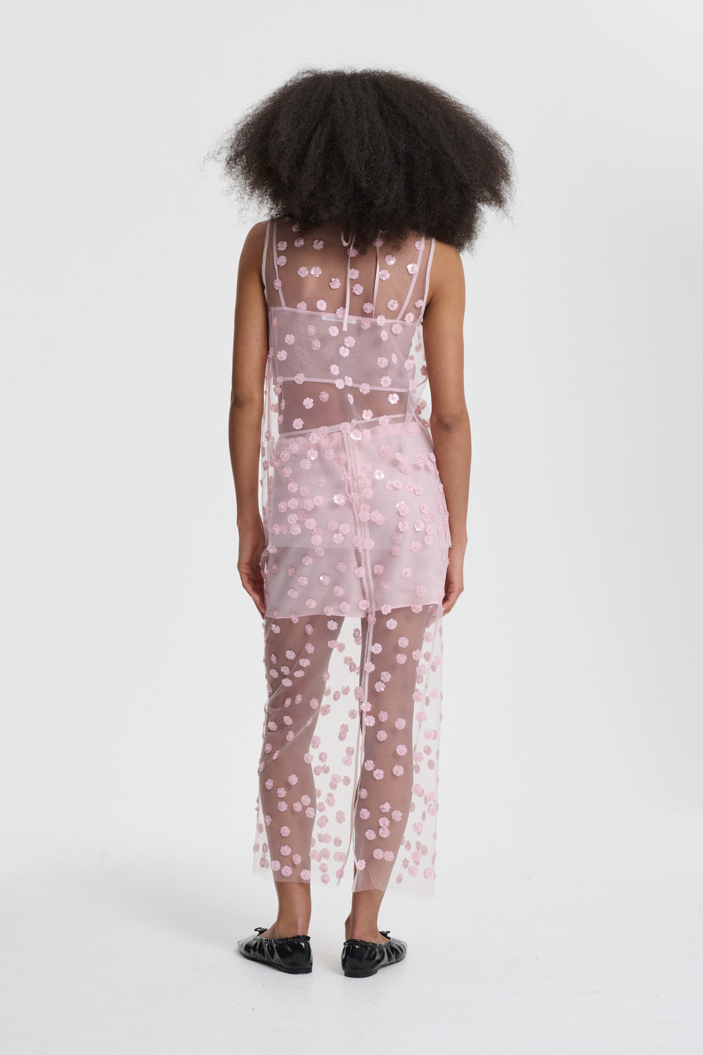 UTANIA | TOP SEQUIN BLOSSOM TULLE BLUSH PINK