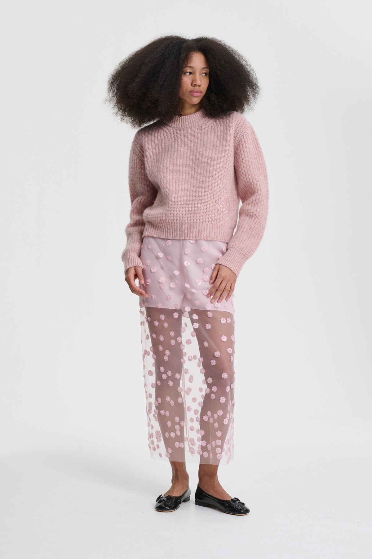 GUS | SKIRT SEQUIN BLOSSOM TULLE BLUSH PINK