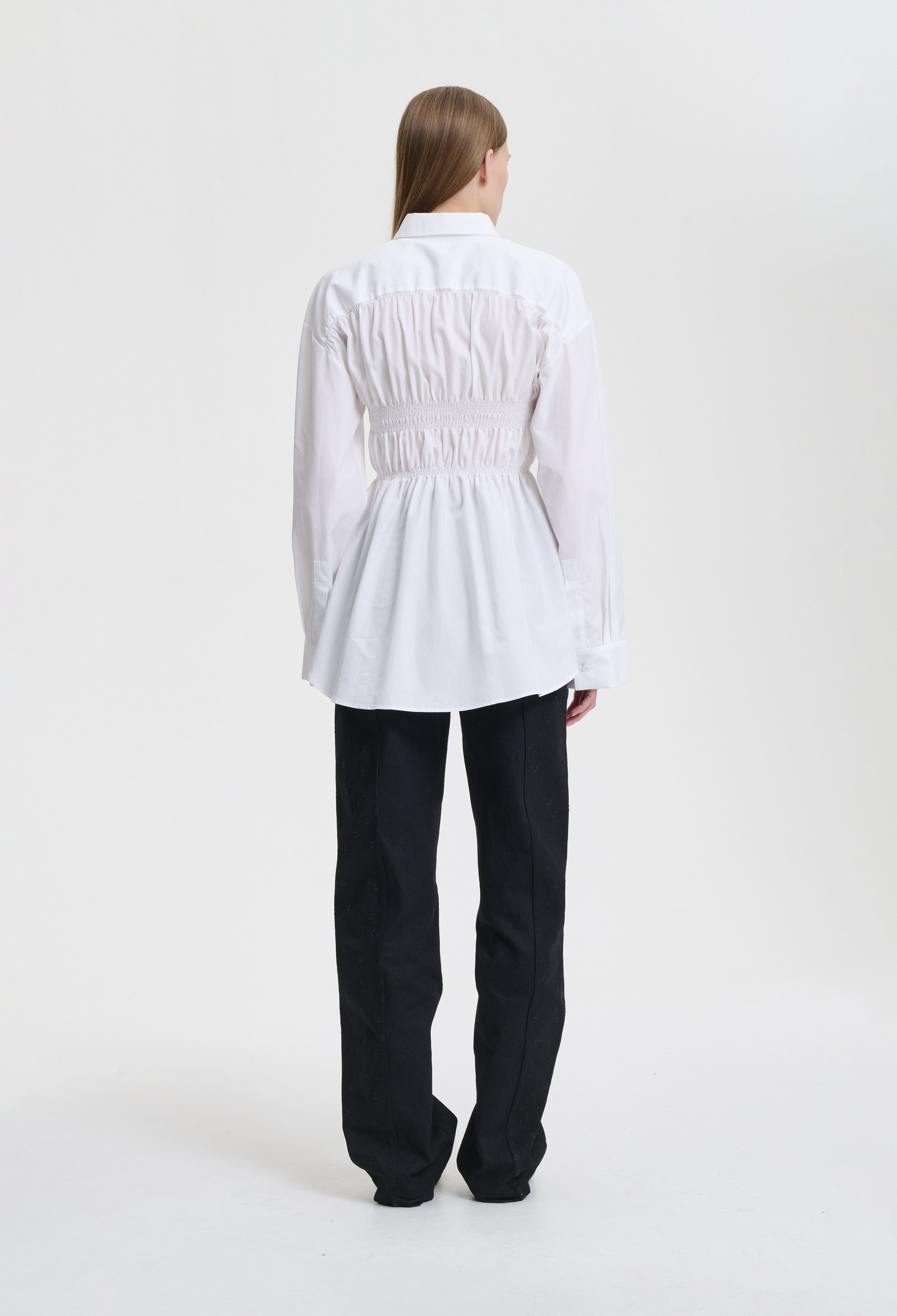 BLISS | TROUSERS EMBROIDERED DENIM BLACK