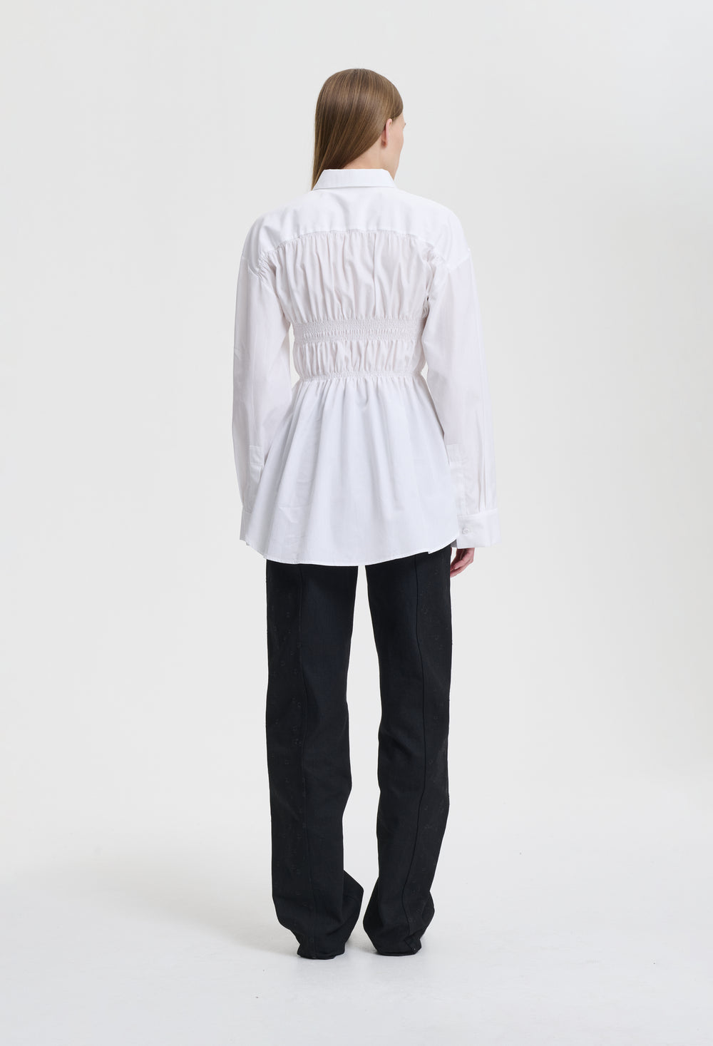BLISS | TROUSERS EMBROIDERED DENIM BLACK