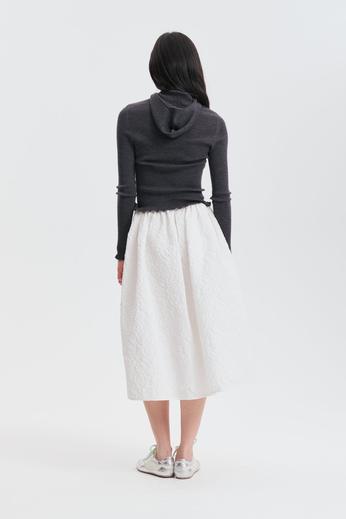 CBBELMA | HOODIE FINE MERINO GREY MELANGE