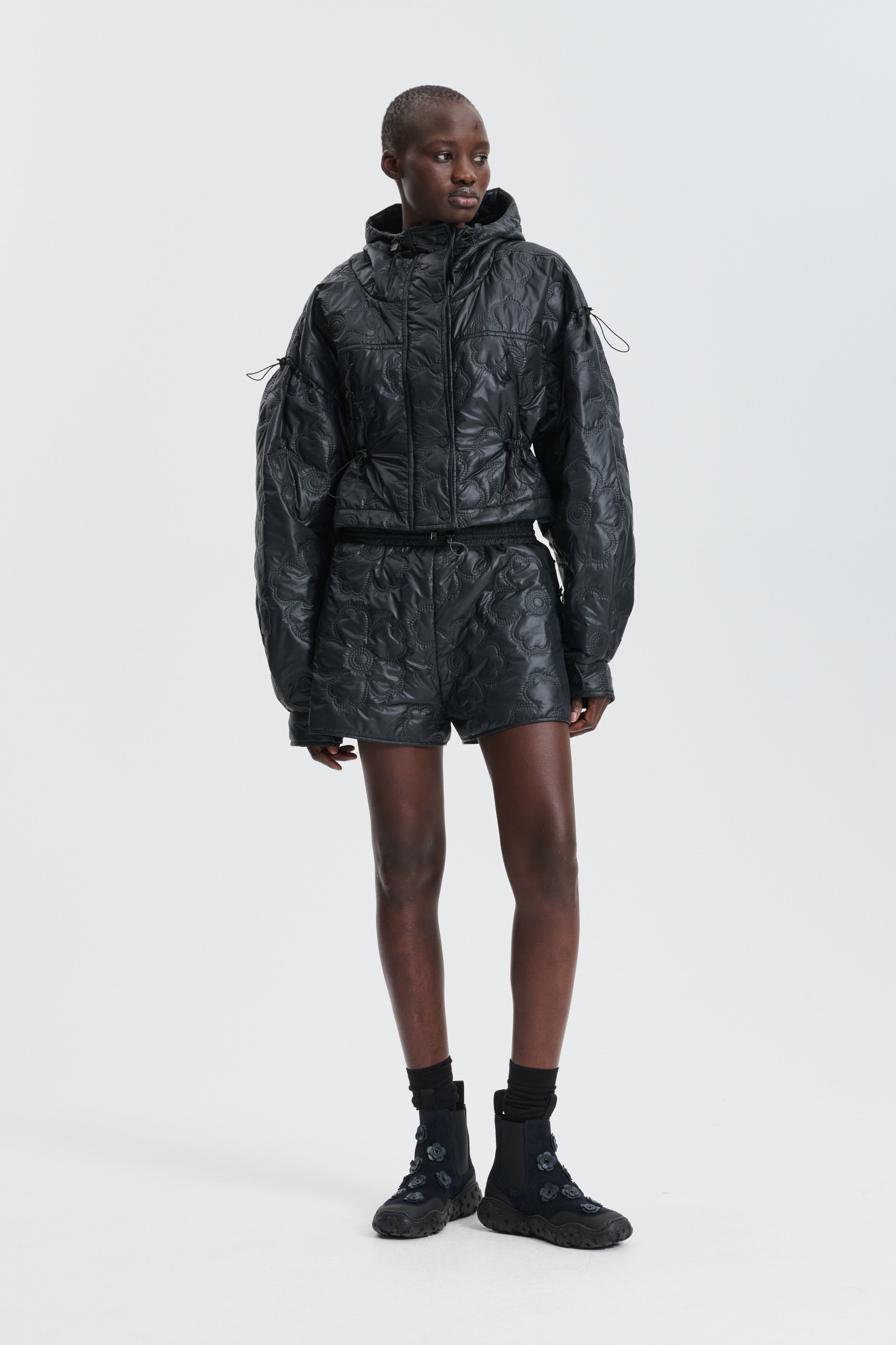 CBFLAVO | JACKET FLORAL EMBOSSMENT BLACK