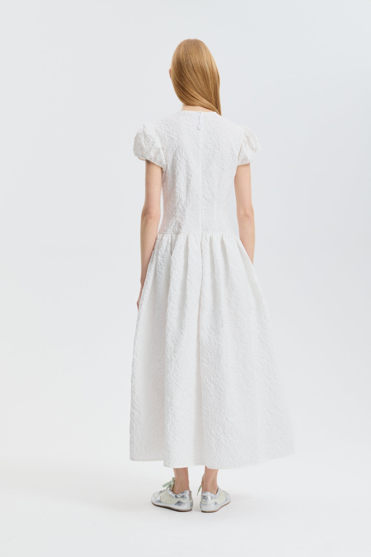 CBCLEOPATRA | DRESS FLORATINI MATELASSÉ WHITE