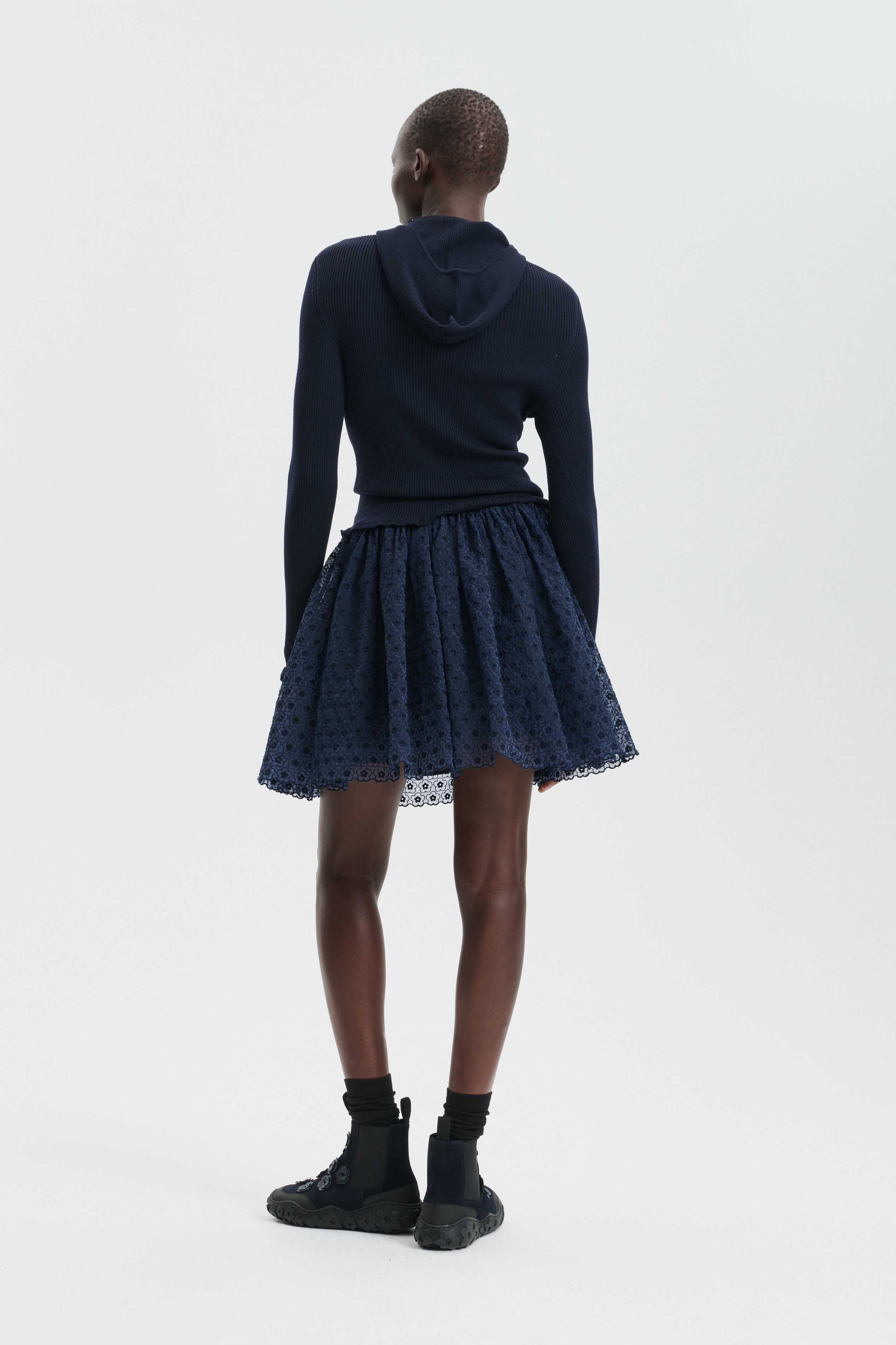CBBIBIANA | SKIRT MEADOW EMBROIDERY NAVY